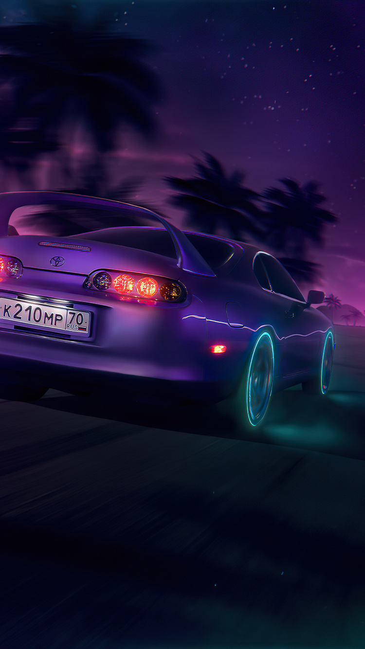 NeonNight Toyota Supra 4k iPhone 6, iPhone 6S, iPhone 7 , HD 4k Wallpaper, Image, Background, Photos and Picture