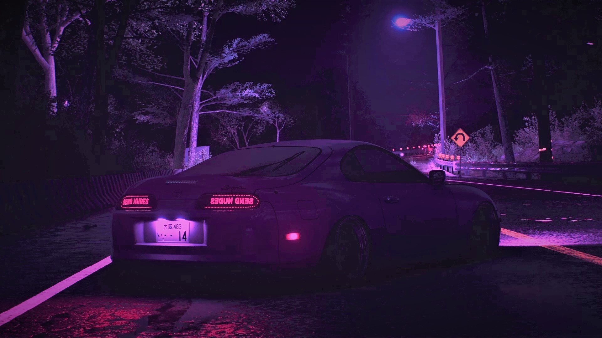Toyota Supra MK4 Midnight Drive Through Neon Woods