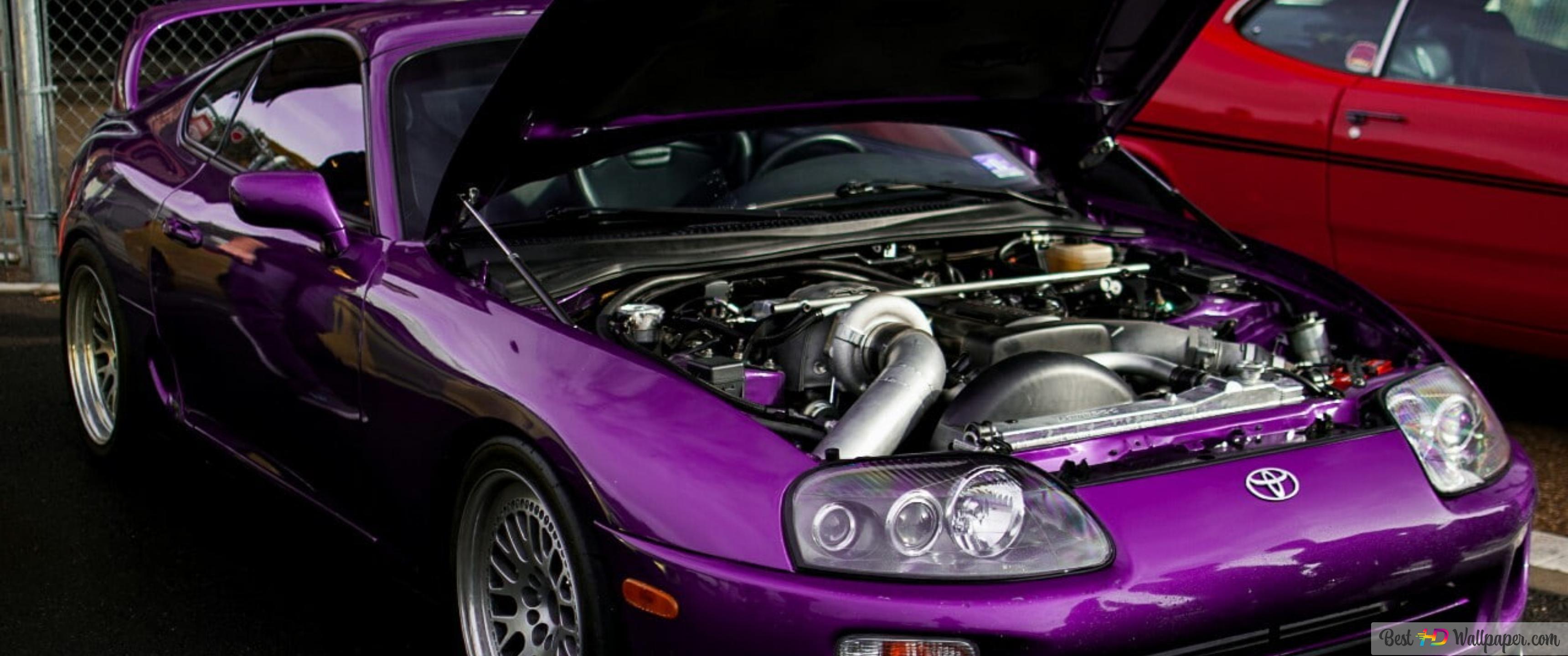 Purple toyota supra 4K wallpaper download