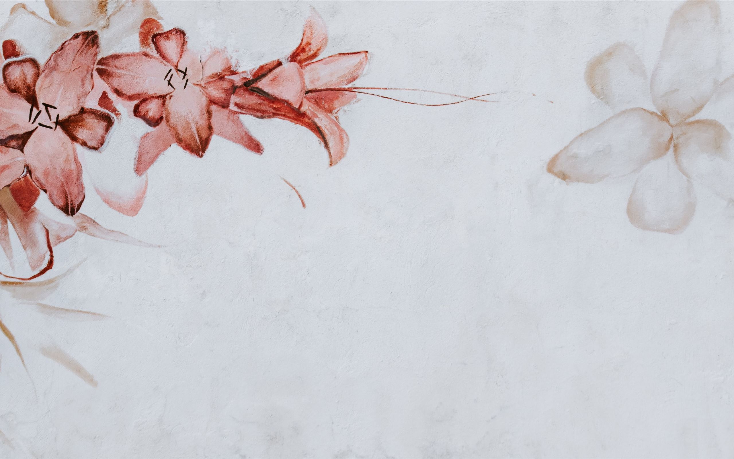 Flowers painted on a wall MacBook Air Wallpaper Download