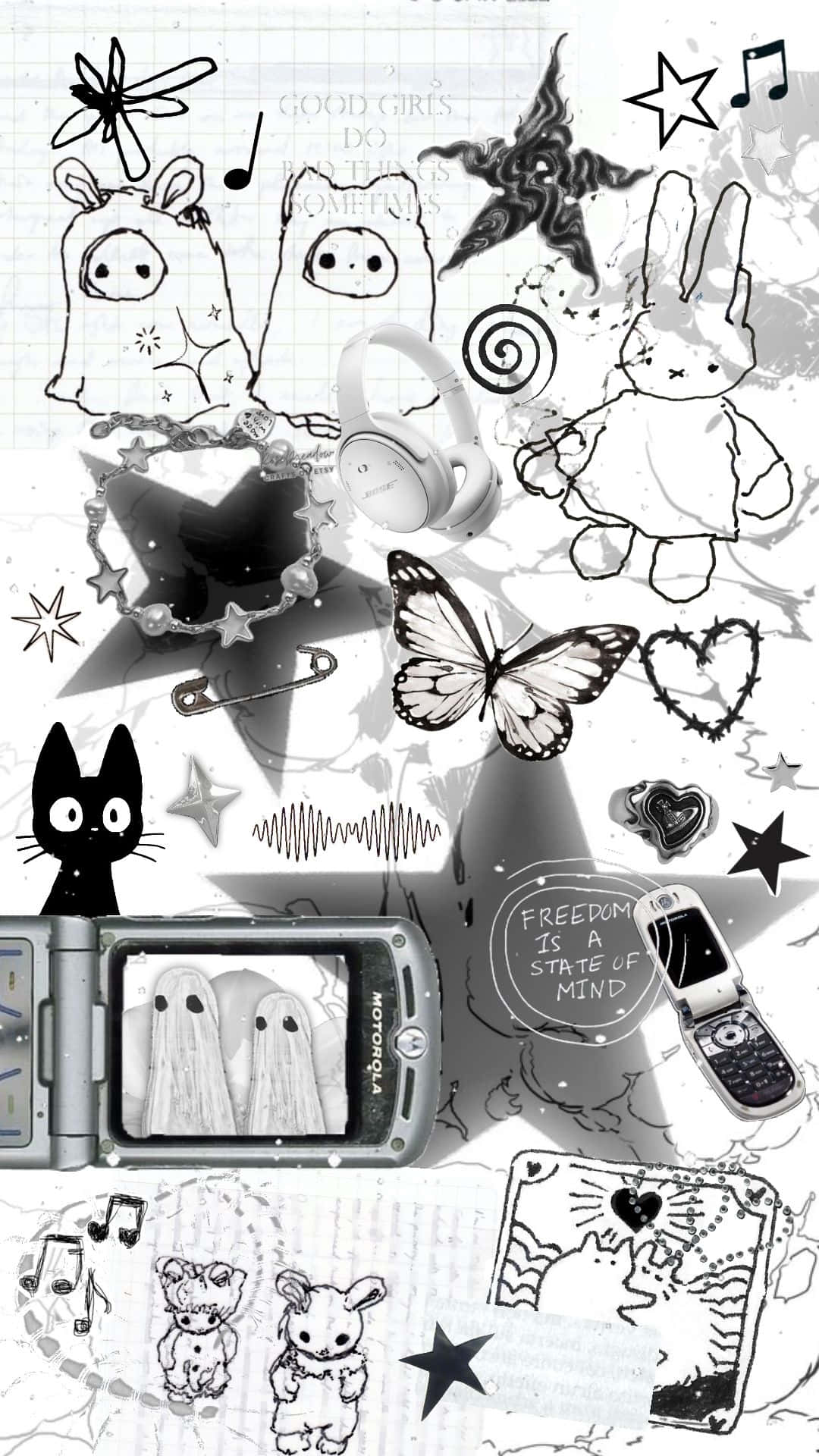 Download Y2 K Grunge Aesthetic Collage Wallpaper