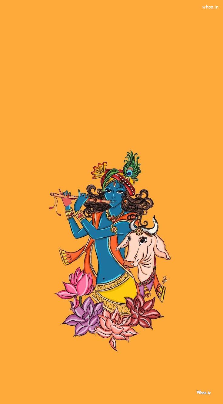 Lord Krishan Art Image, Kanudo Govadiyo Playing Murli Mobile Wallpaper Lord Krishna Wallpaper