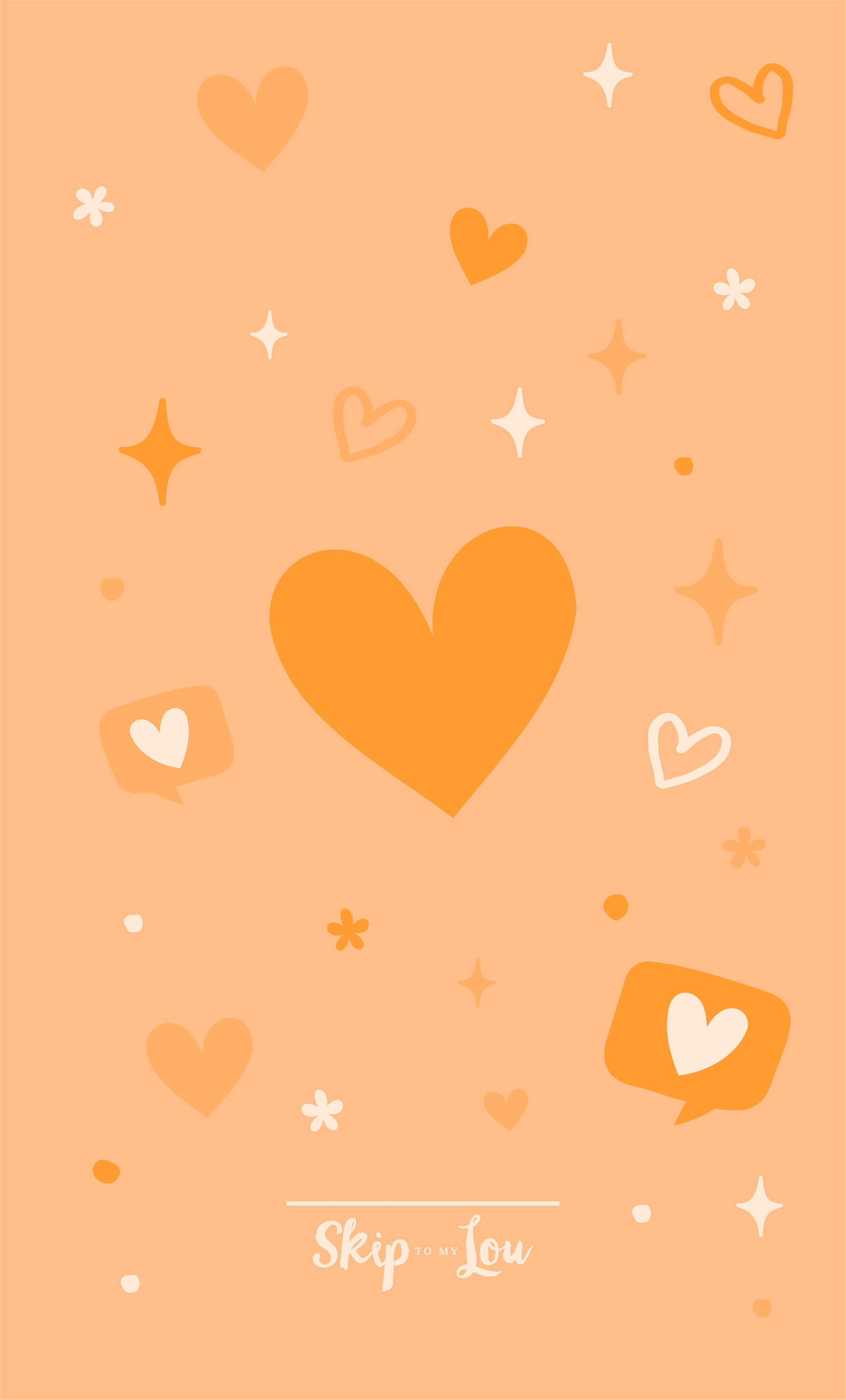 Free Orange Heart Wallpaper For Phone and Computer. Skip To My Lou