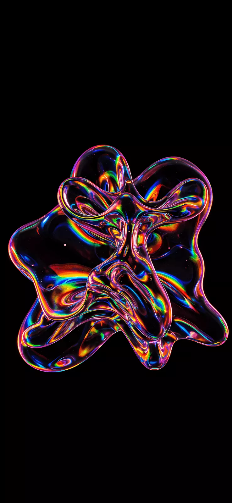 iPhone 17 Ultra, Pro Max, Air Concept Wallpaper iOS 19: Abstract Iridescent Blob