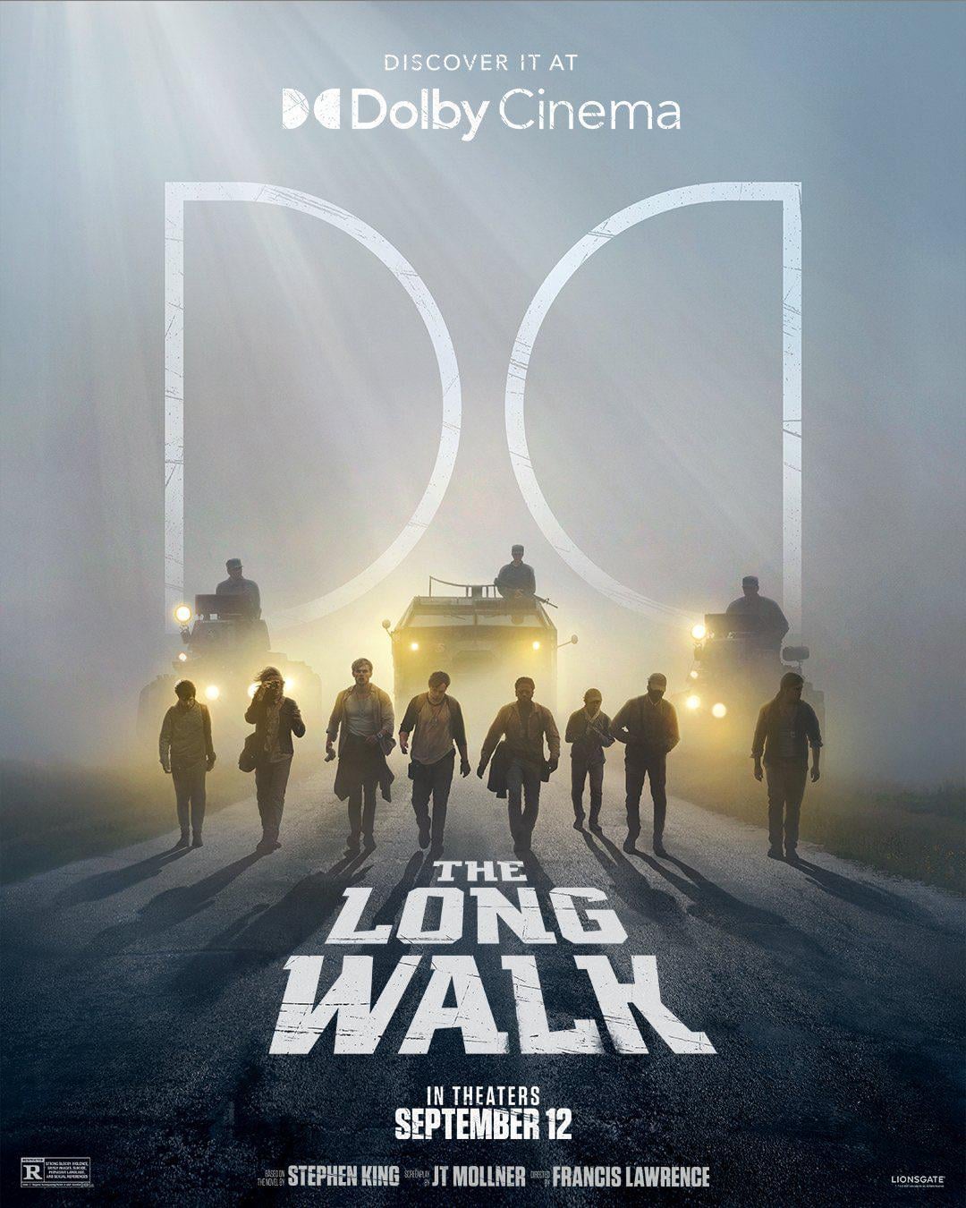 New poster for 'THE LONG WALK' The film follows a contest where 50 young men have to walk without stopping & are killed if they pause for too long