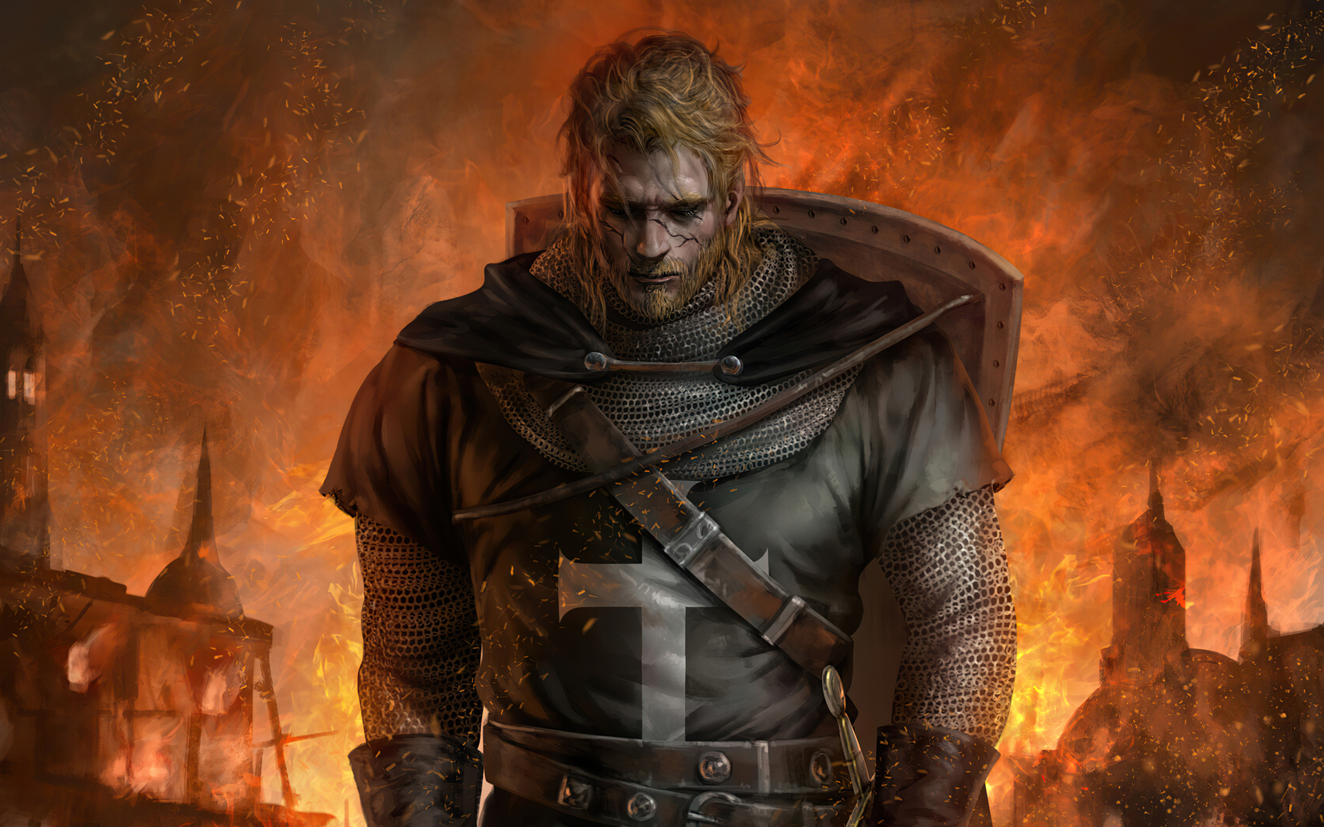 Download Crusader Fantasy Knight Templar HD Wallpaper