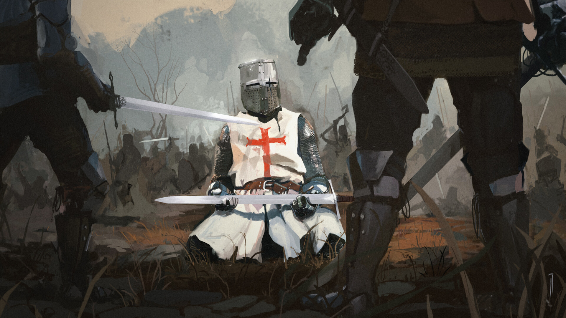 Download Crusader Fantasy Knight Templar HD Wallpaper