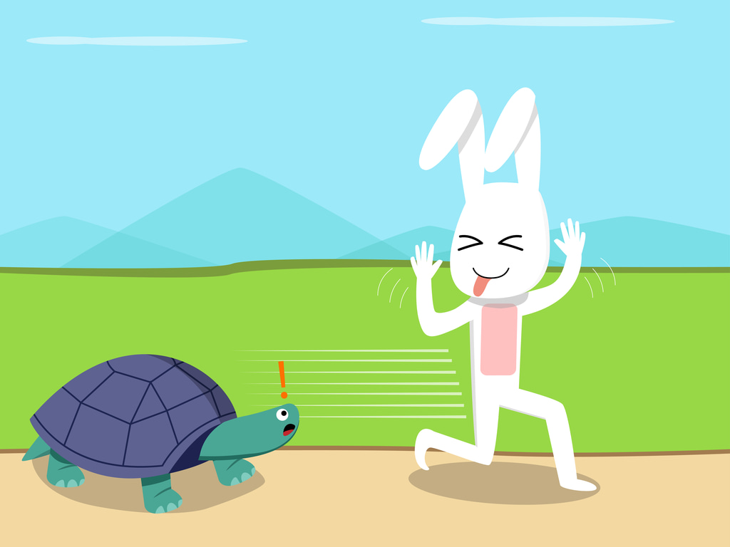 Hare and Tortoise Story for Kids. Bedtime Stories with Morals