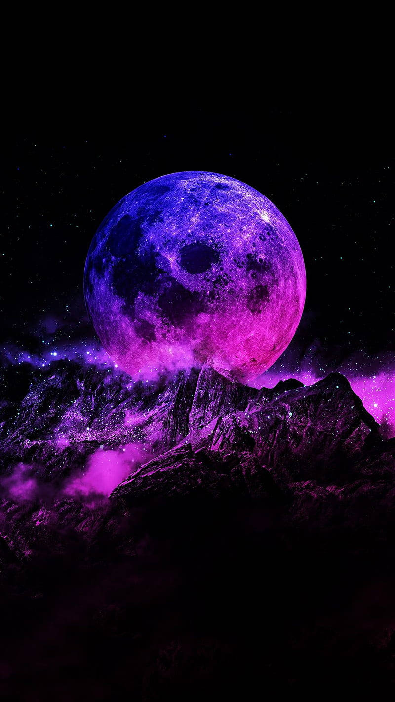 Download Magical Neon Moon Wallpaper