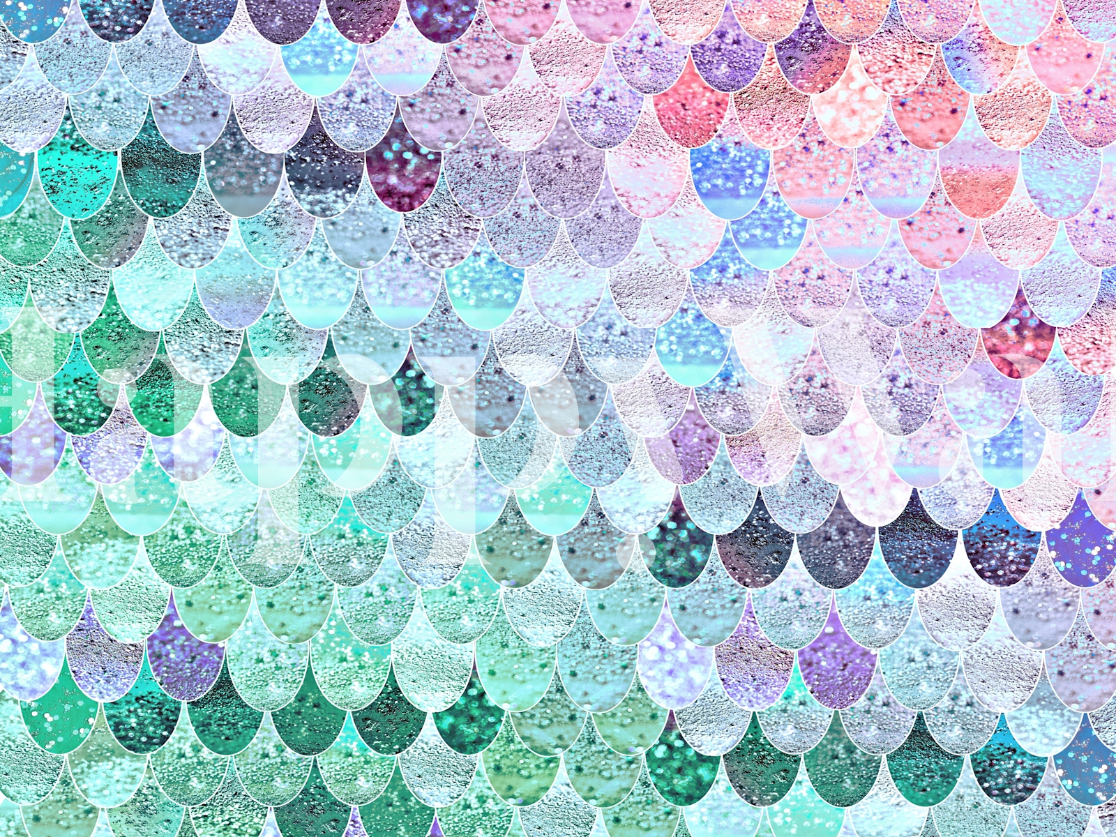 Mermaid Scale Wallpaper in Pastel Colors