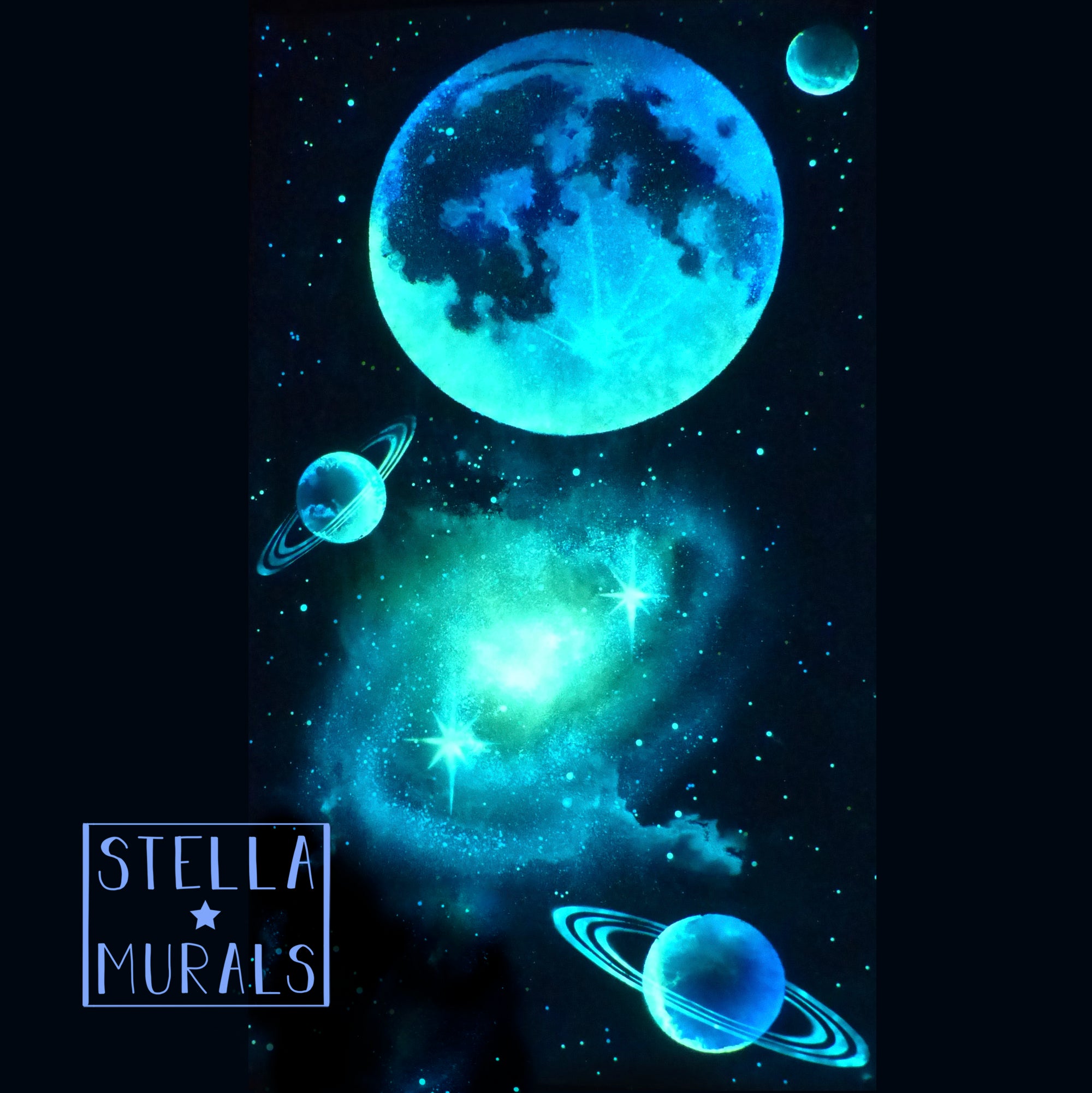 Glow in the Dark Galaxy Art