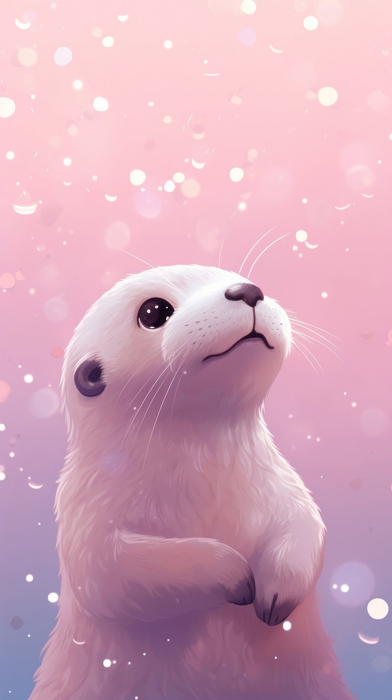 3D Otter Image Wallpaper