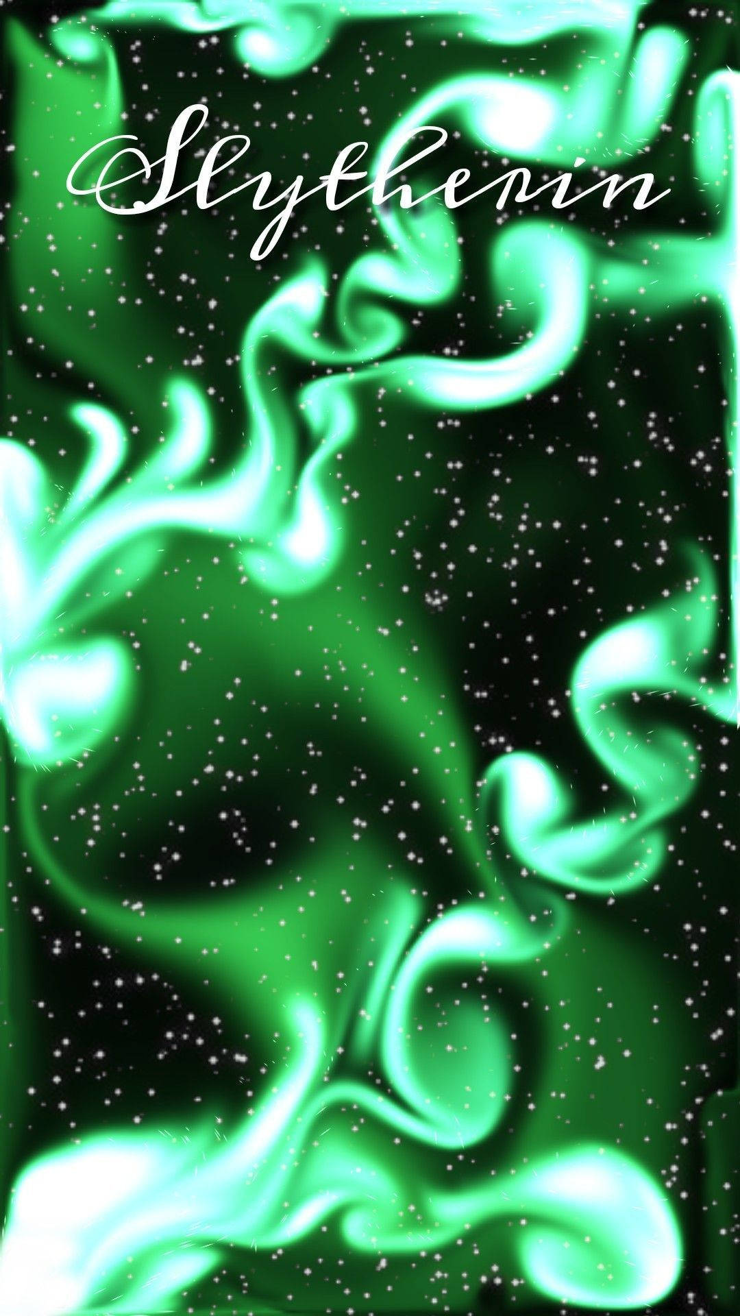 Download Slytherin Aesthetic Glowing Green Effect Wallpaper