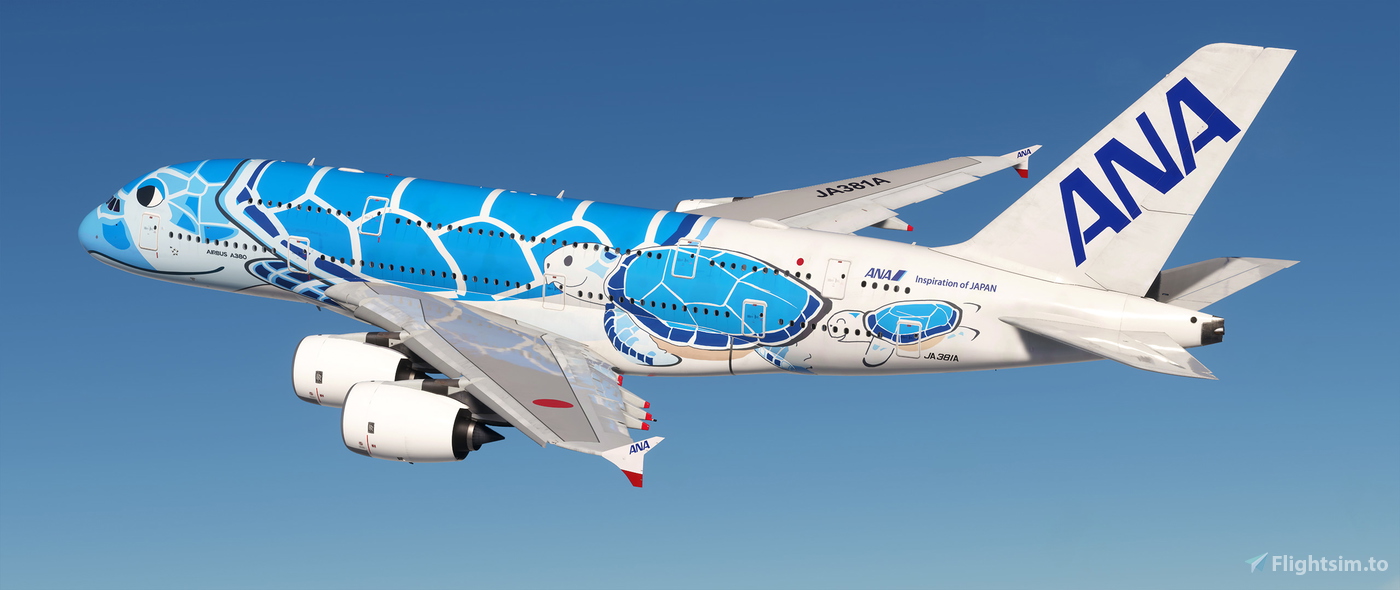 FlyByWire Airbus A380 All Nippon Airways (ANA) JA381A [4K 8K] Per Microsoft Flight Simulator