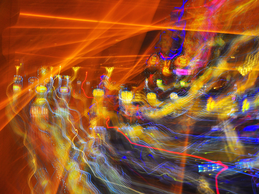 Kinetic Energy. This is a two second exposure of slot machi