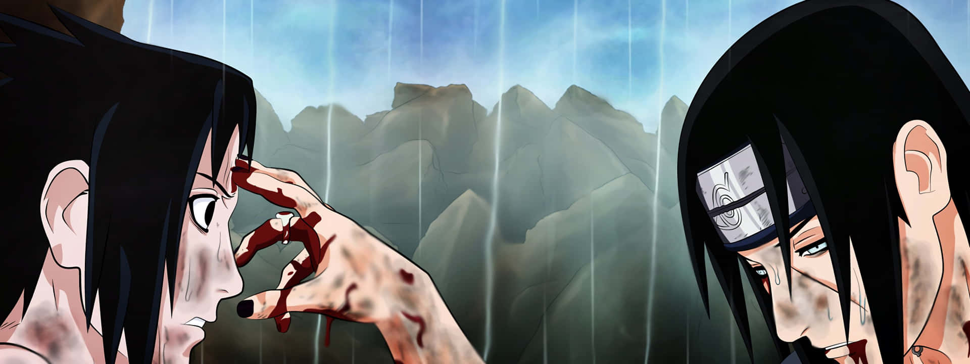 Download Dual Monitor Anime Sasuke VS. Itachi Wallpaper