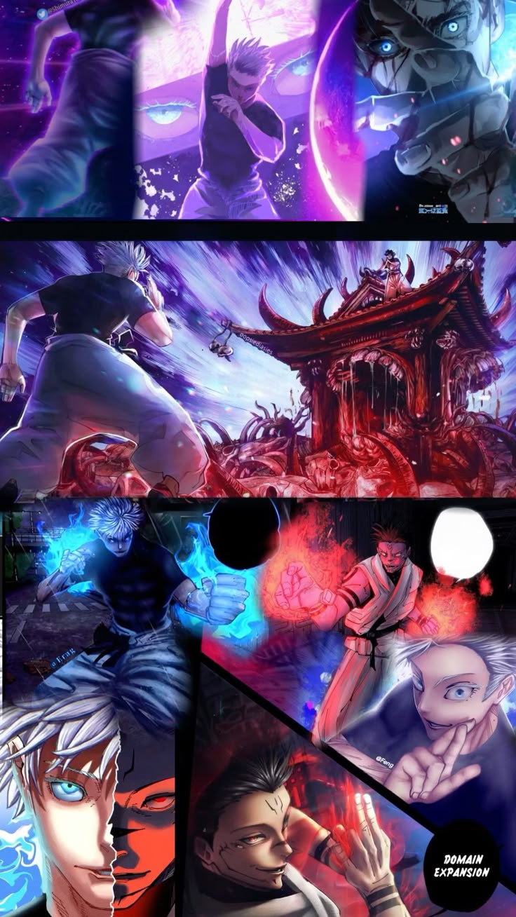 Gojo Vs sukuna wallpaper jujutsu kaisen domain clash
