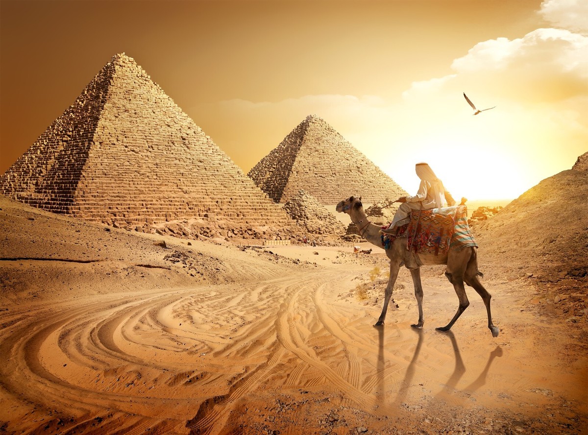 Egypt Photo Wallpaper Pyramids Wall Mural Desert Sand Decor Huge Paper Poster