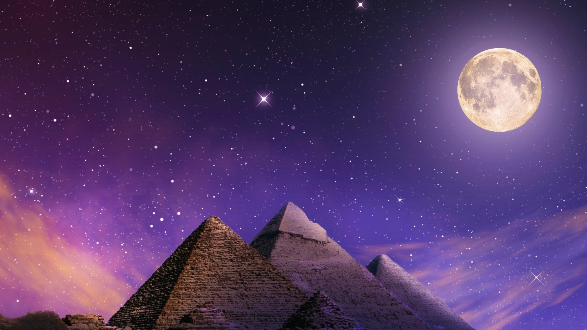 Egyptian Pyramids at Night