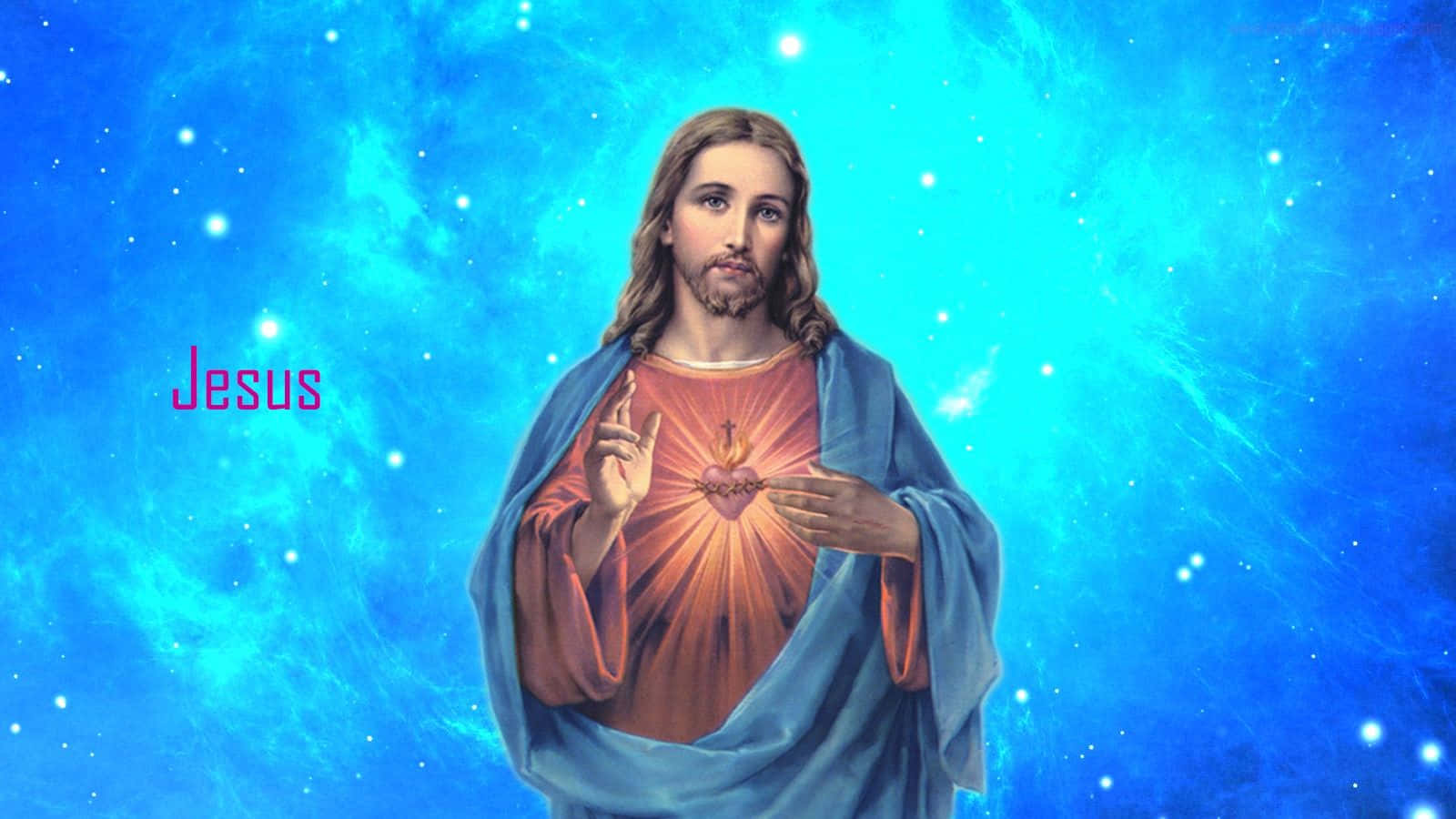 Download Jesus Christ Blue Background Picture
