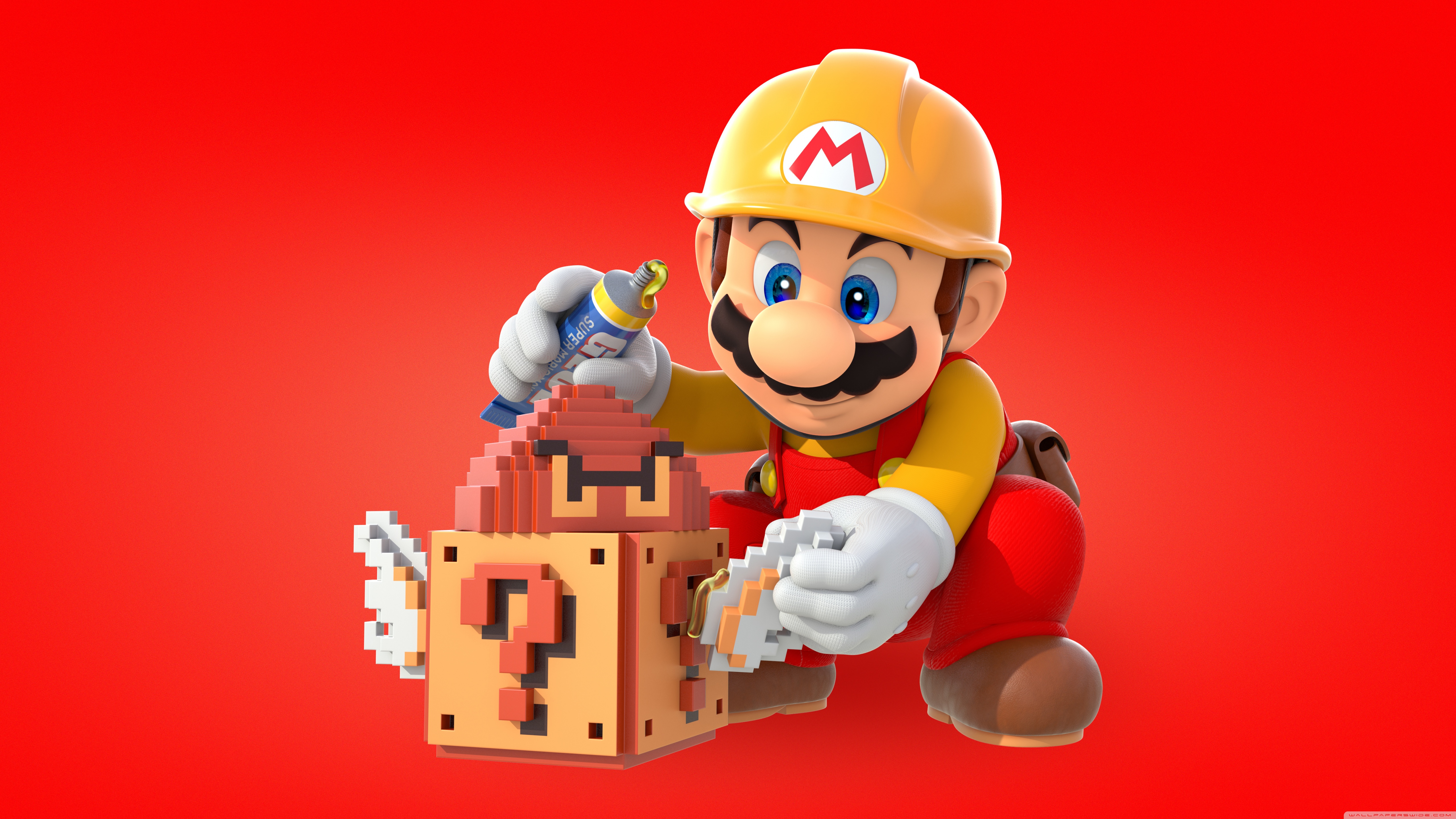 Super Mario Maker Game 2015 4K UHD Wallpaper for UltraHD Desktop and TV, Dual Monitor, Smartphone and Tablet Devices