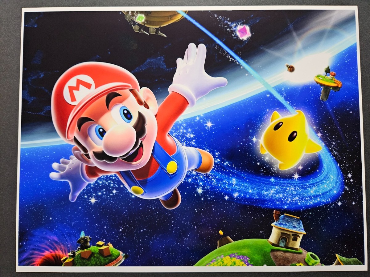 Super Mario Galaxy 1 Nintendo Wii Art Print Small Wall Poster