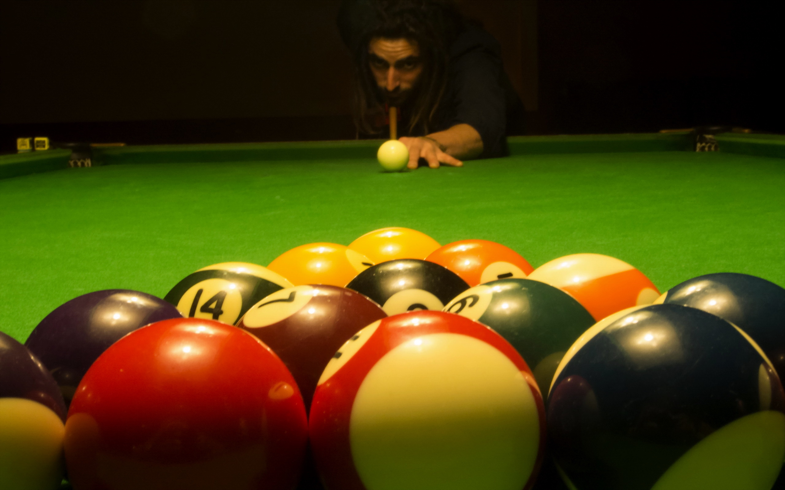 Wallpaper snooker, Billiards, colour balls for mobile and desktop, section спорт, resolution 2560x1600