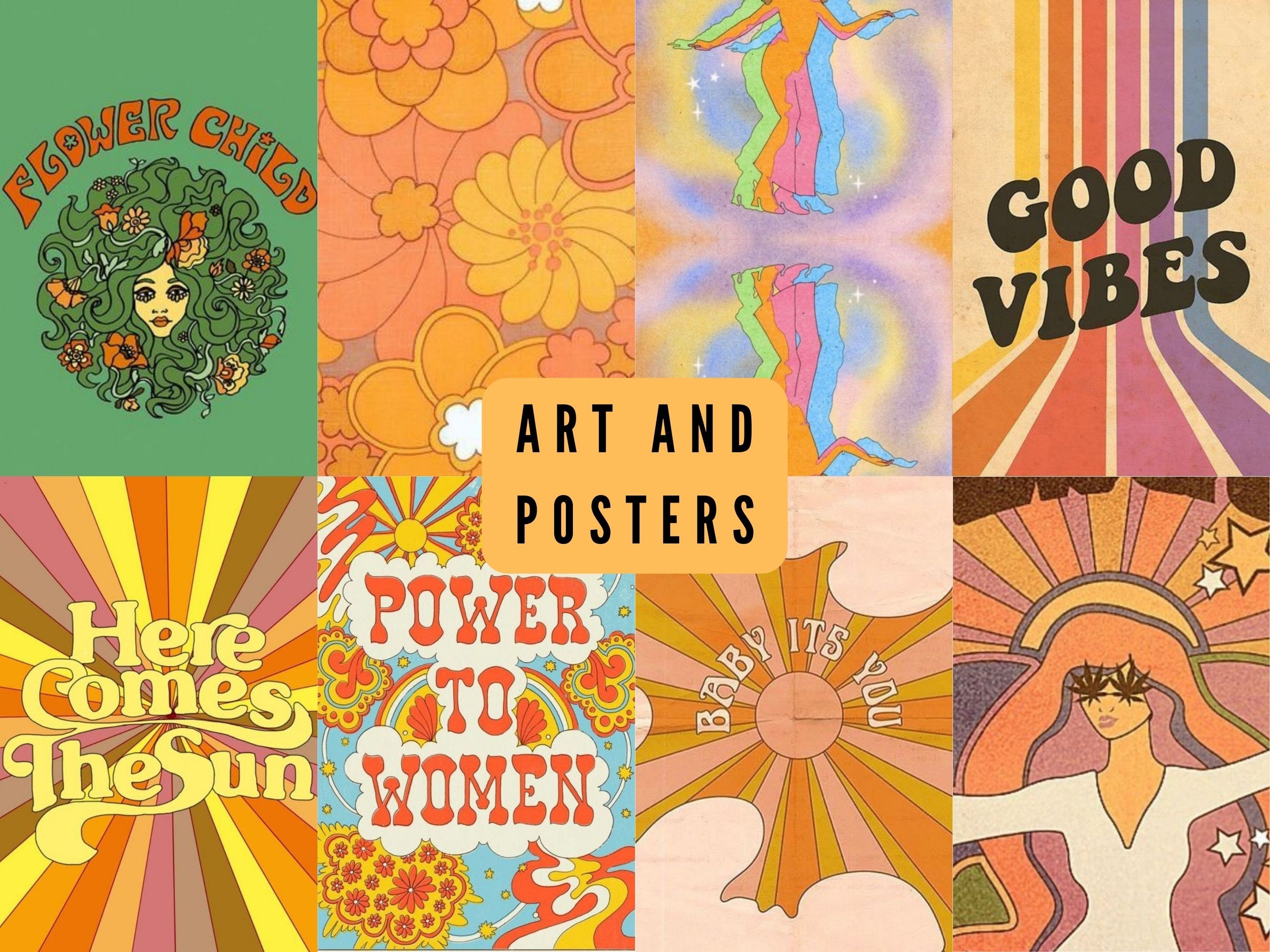 70's Aesthetic Photo Wall Collage Kit Aesthetic Decor's Inspired Art's Fashion Wall Art Vibes Bedroom Decor 70pcs