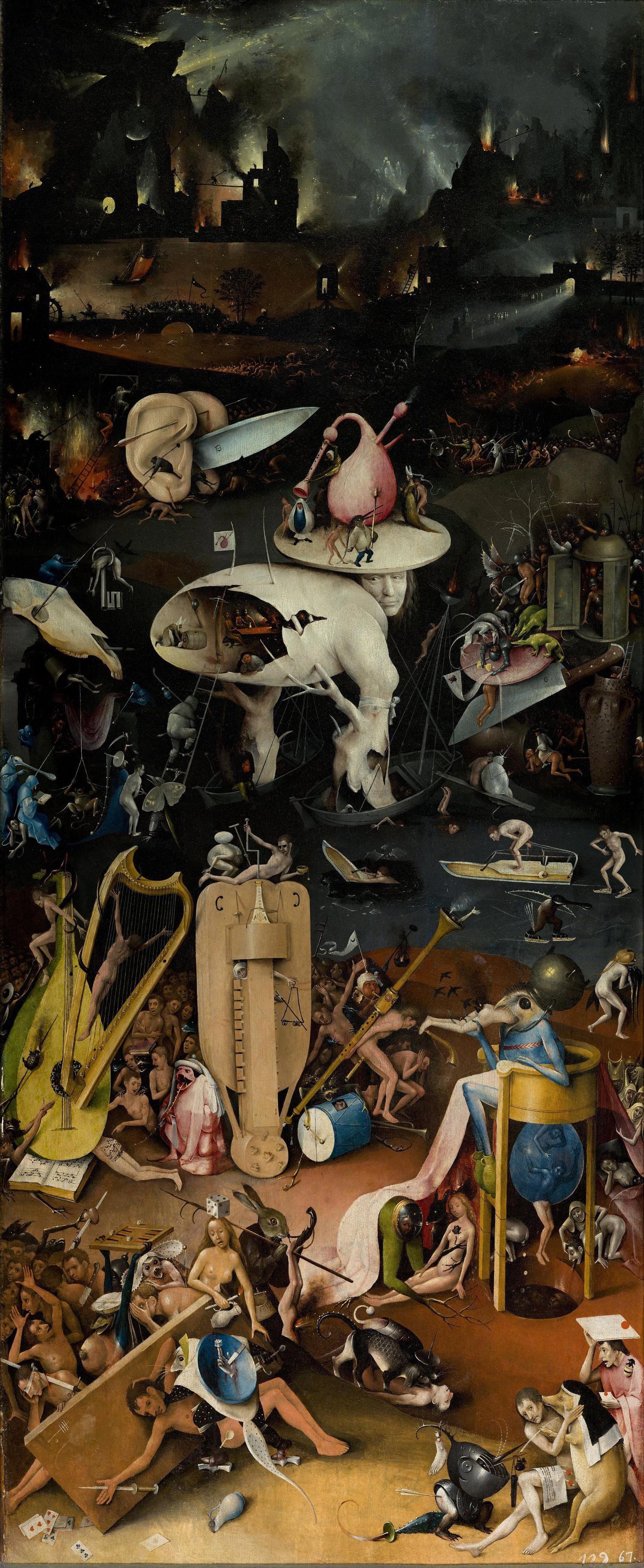 The Garden Of Earthly Delights”, Right Part Of The Triptych Depicting Hell, Hieronymus Bosch, 1490 1510