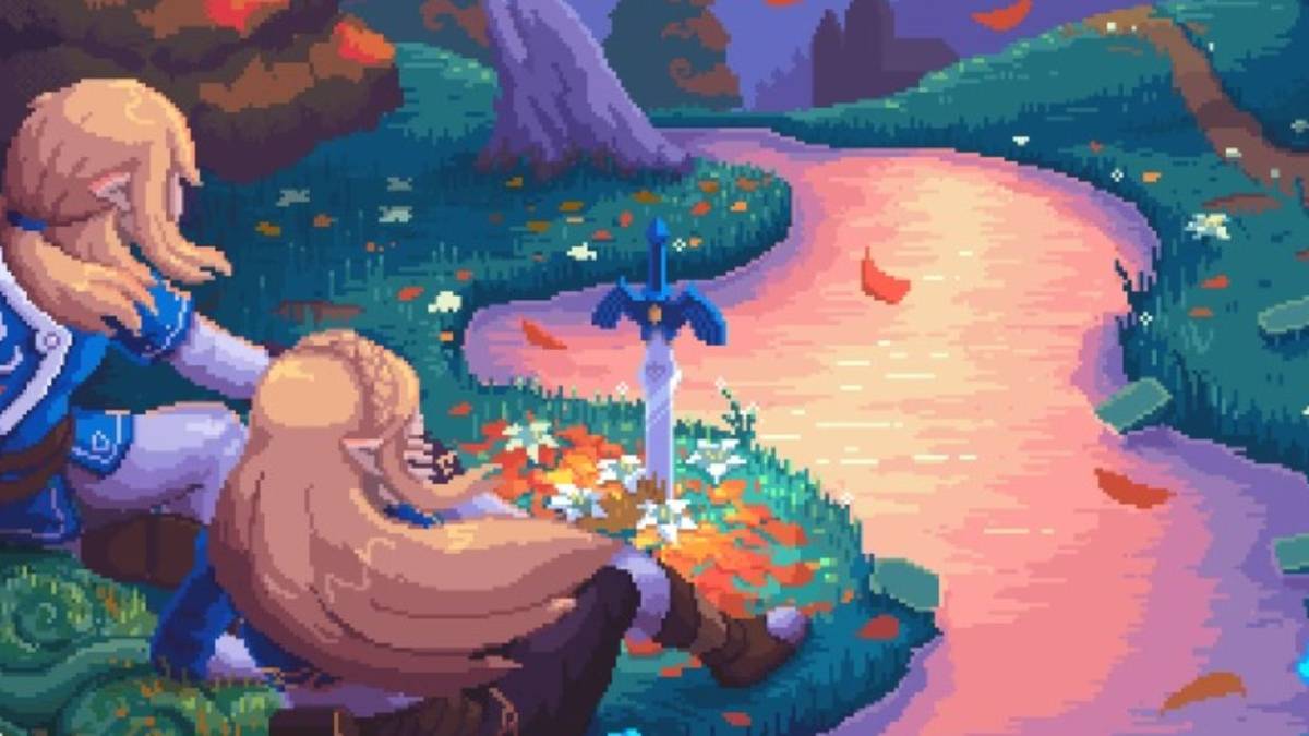The Legend of Zelda Fan Art Gives Breath of the Wild a Pixelated Makeover