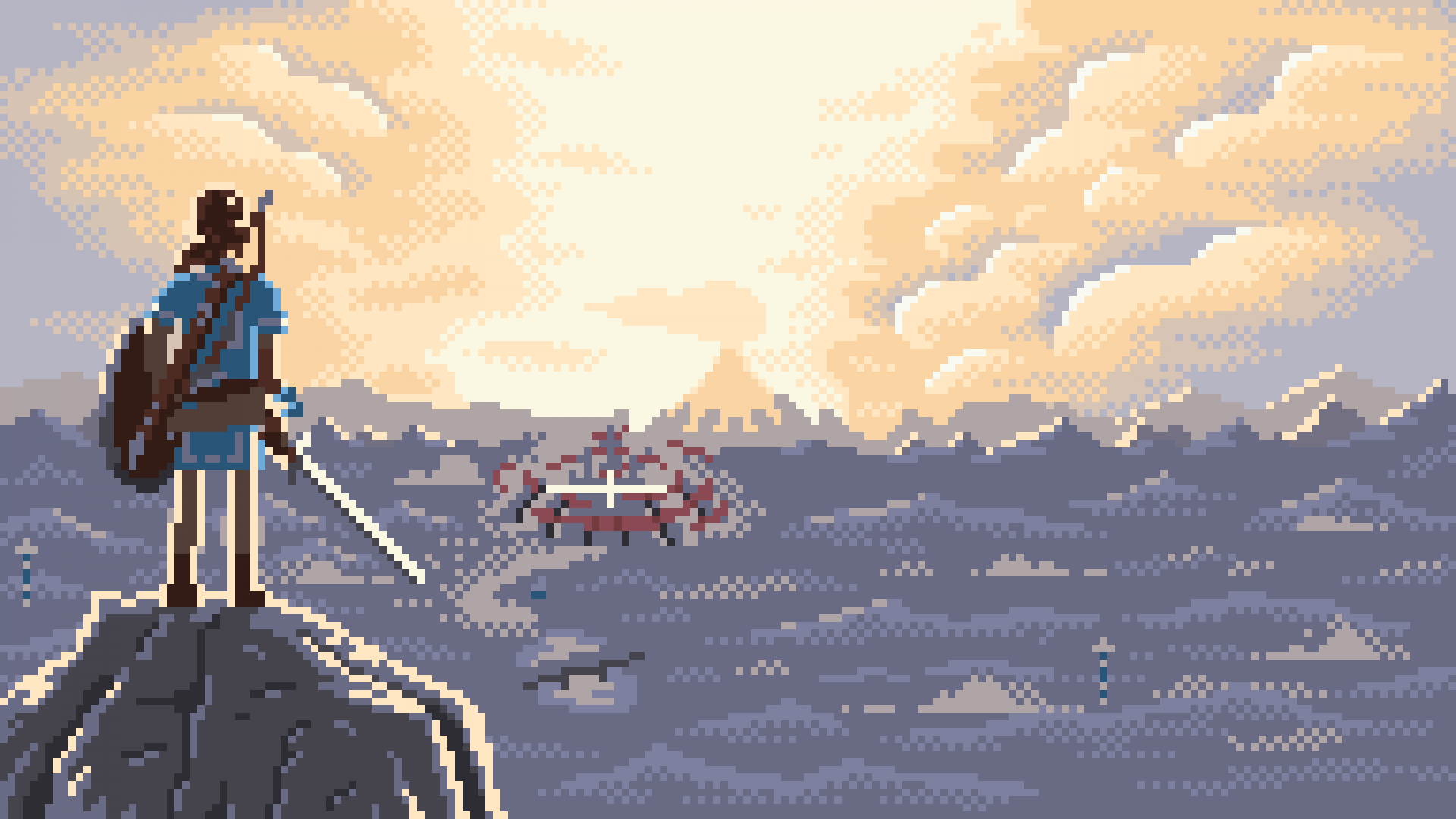 BoTW] [OC] Some Breath of the Wild pixel art I made