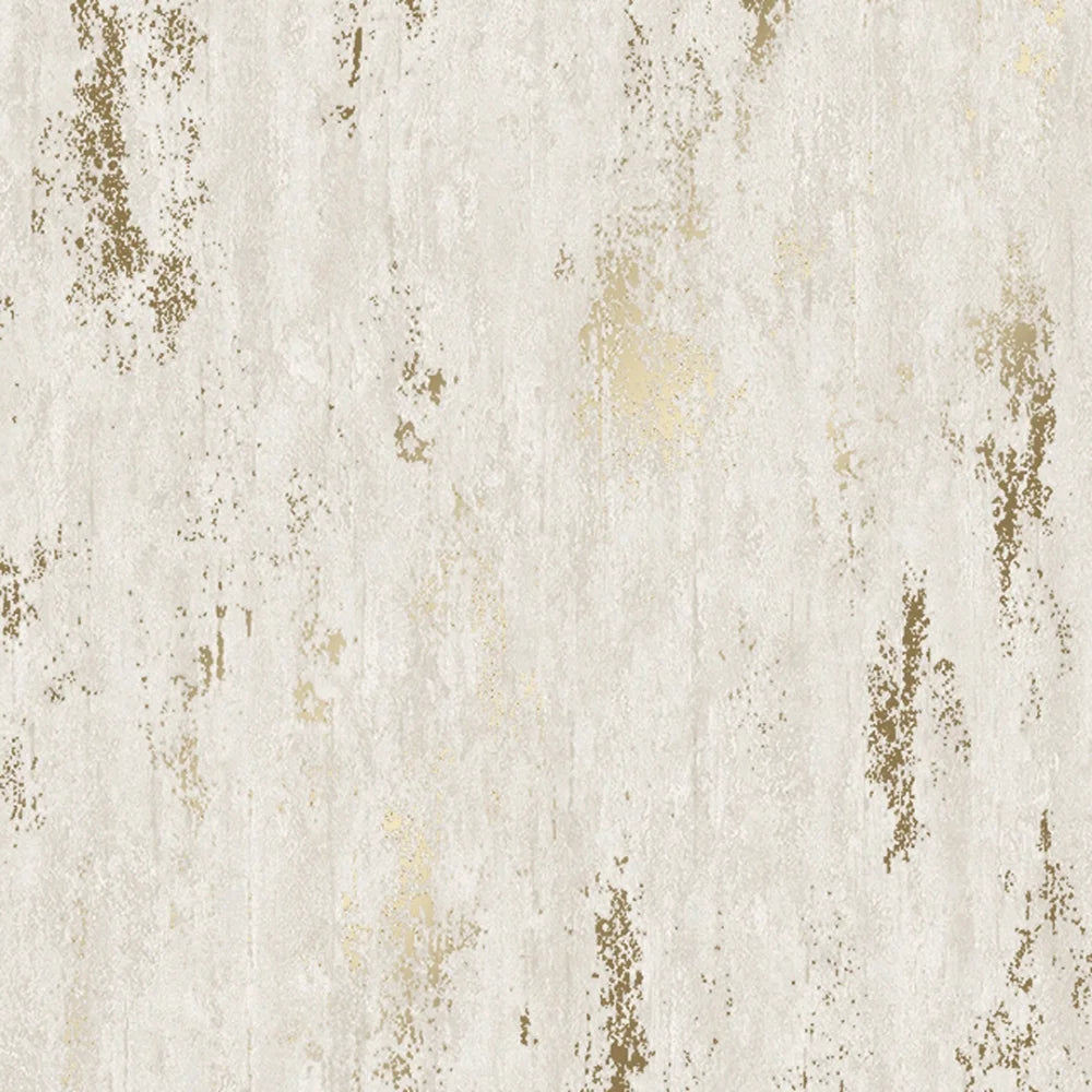 Manhattan Modern Wallpaper in Ivory and Gold