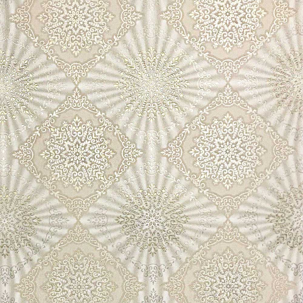 8509 13 Cream Ivory Gold Tile Textured Wallpaper