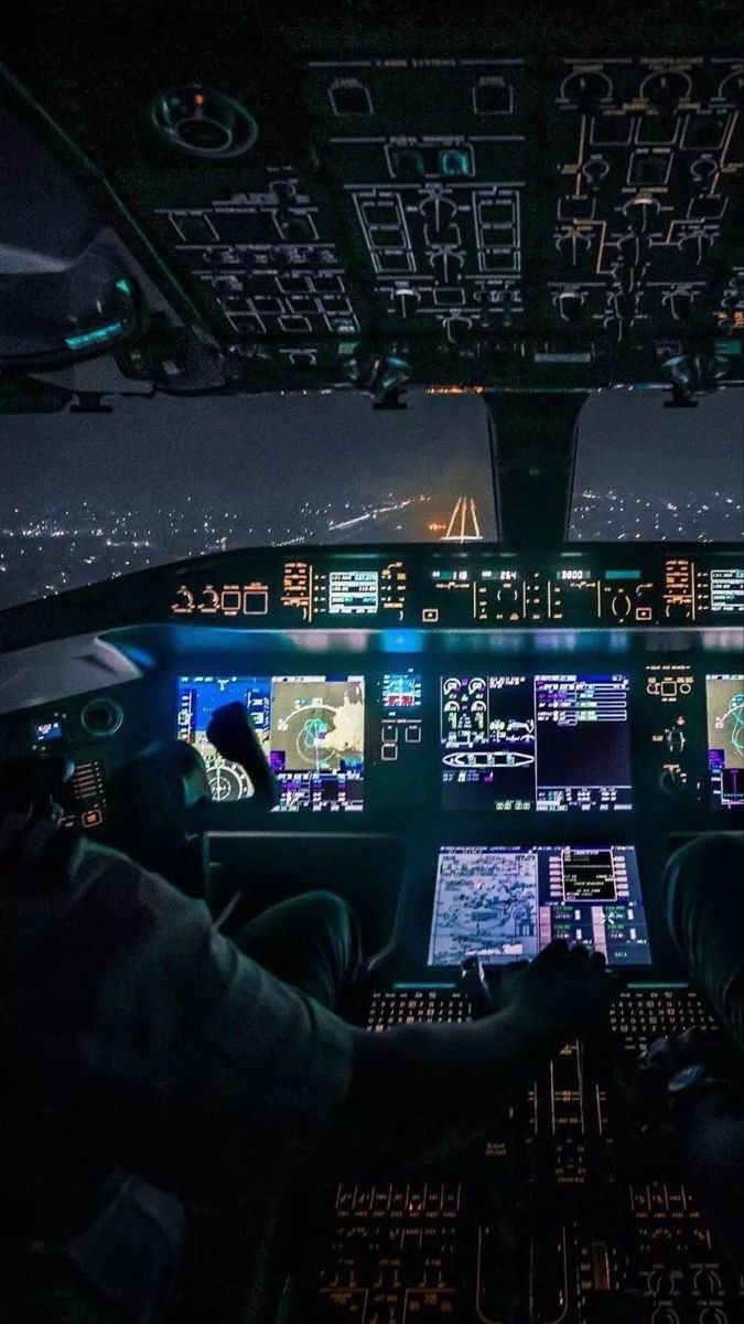 Airplane cockpit view