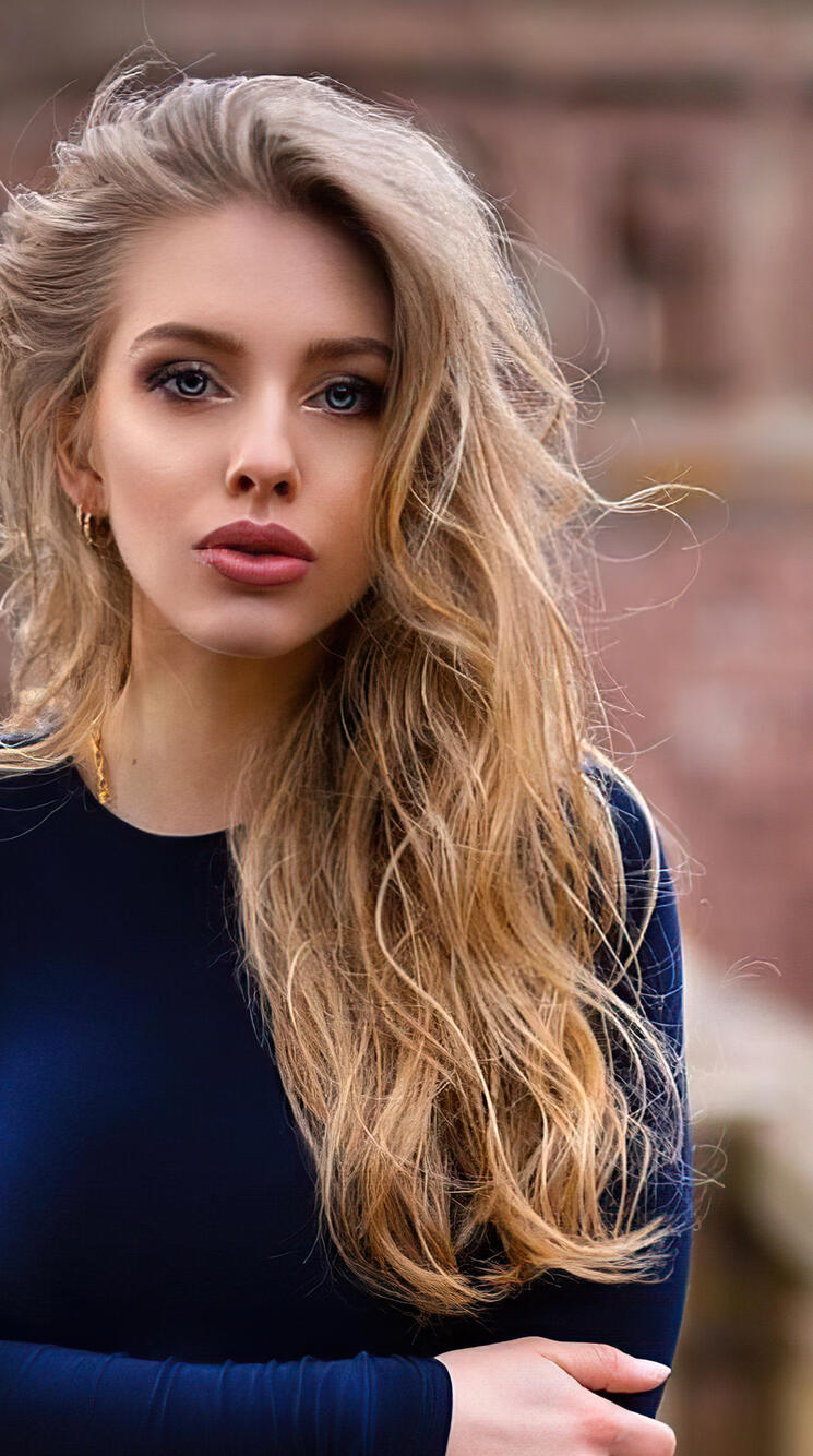 Wallpaper Alexa Breit blonde dress blue 750x1334 iPhone 6, 6S, 7, 8 from axebourne image and screensavers