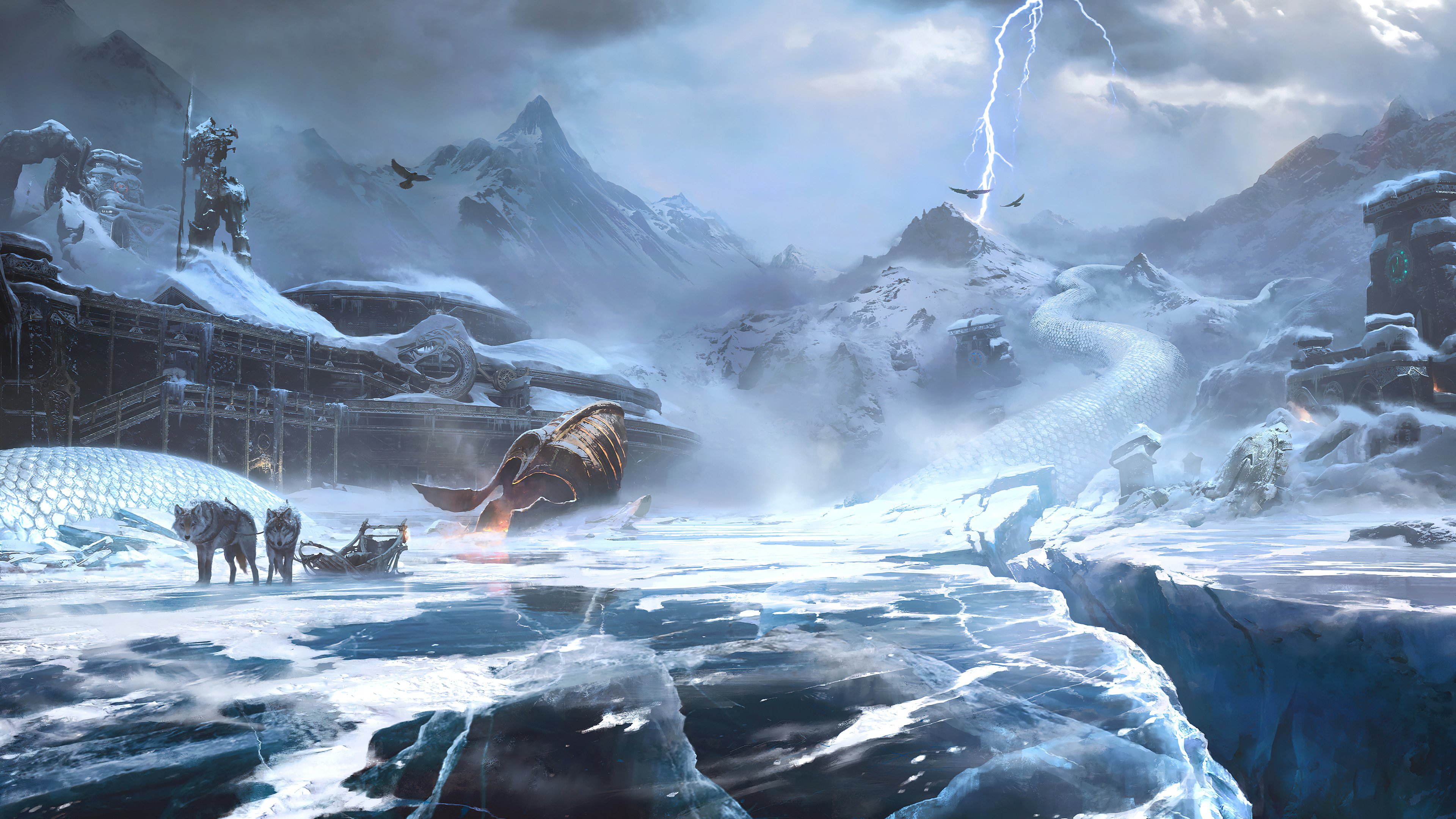 God of War Ragnarok landscape Wallpaper 4k for Desktop