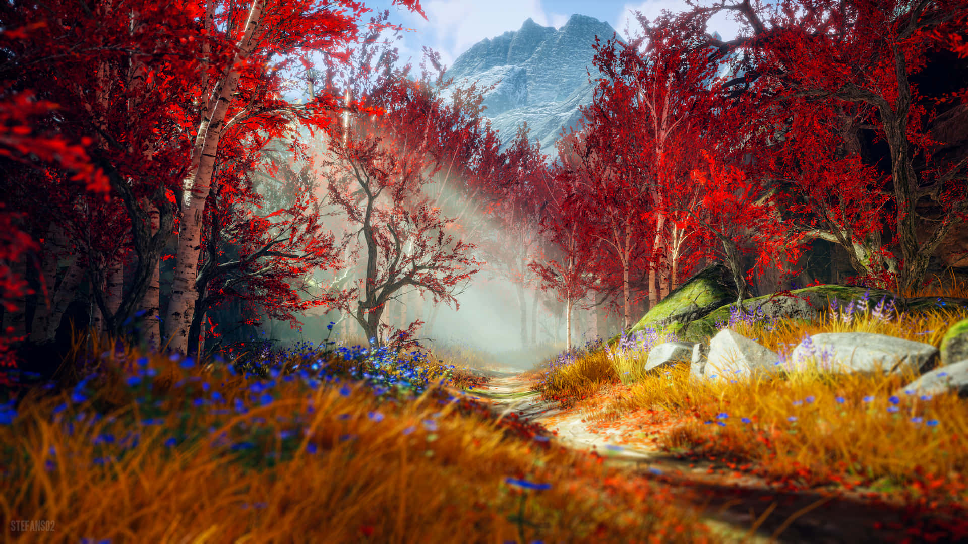 Download Serene Forest In God Of War Wallpaper