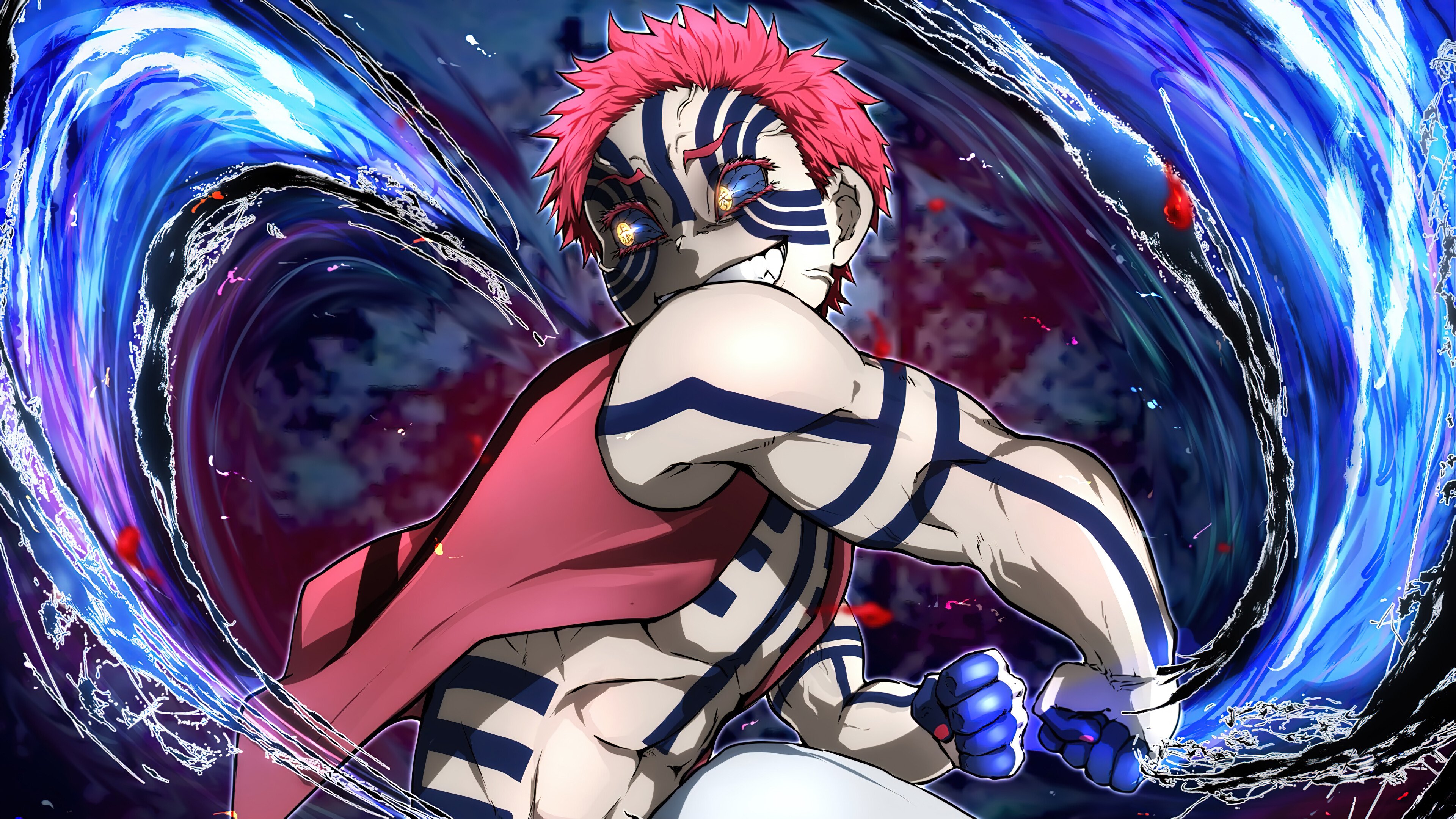 Akaza from Demon Slayer Anime Wallpaper 4k for Desktop