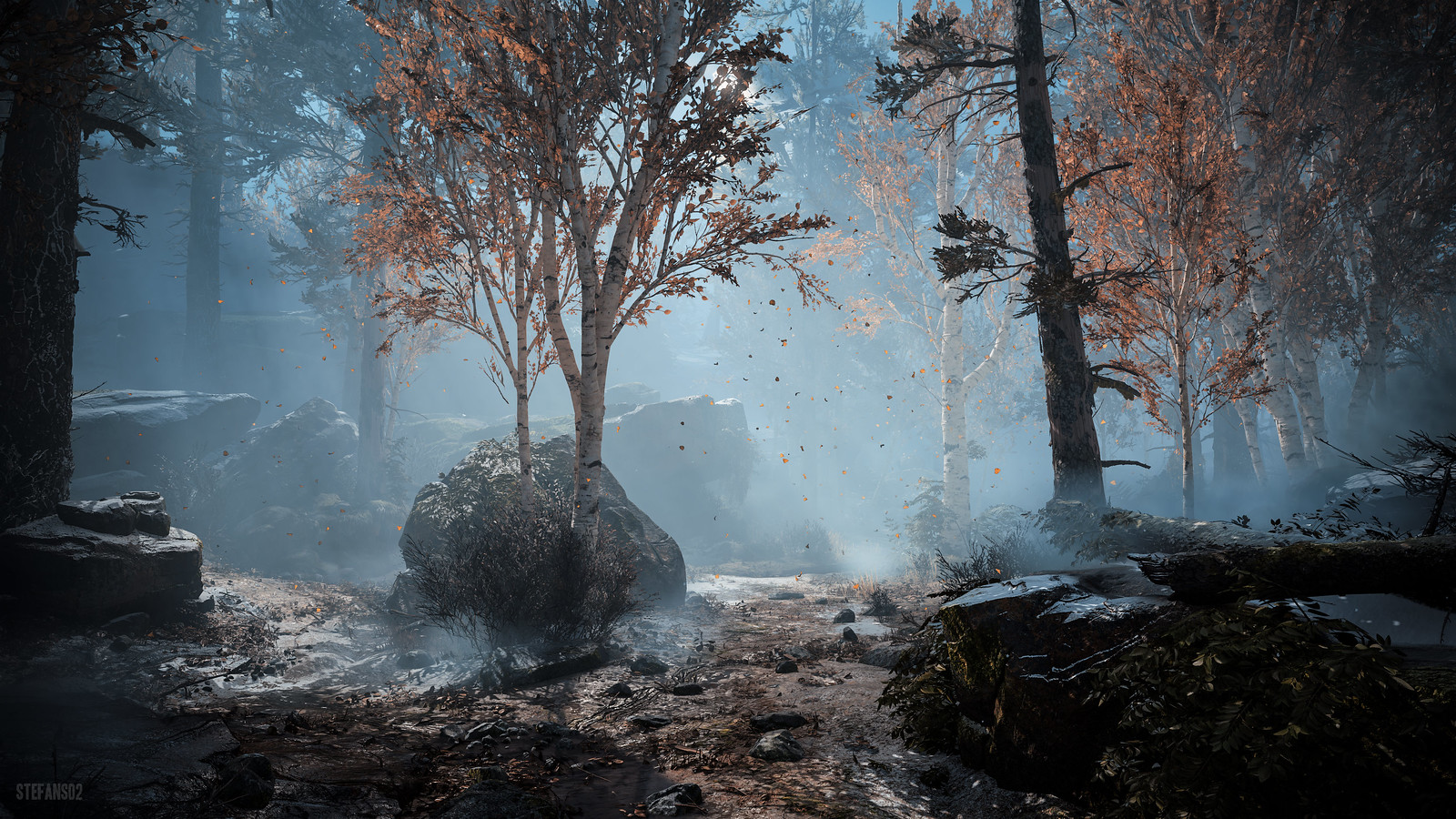 God of War / Misty Autumn. Screenshot of the beauty of God