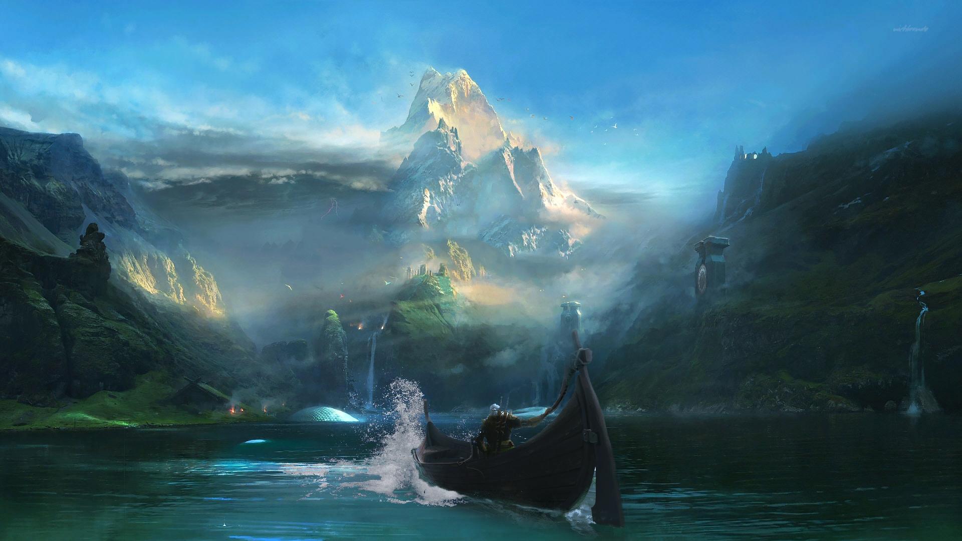 I love The Witcher and just finished God of War, so decided to make myself a new wallpaper!