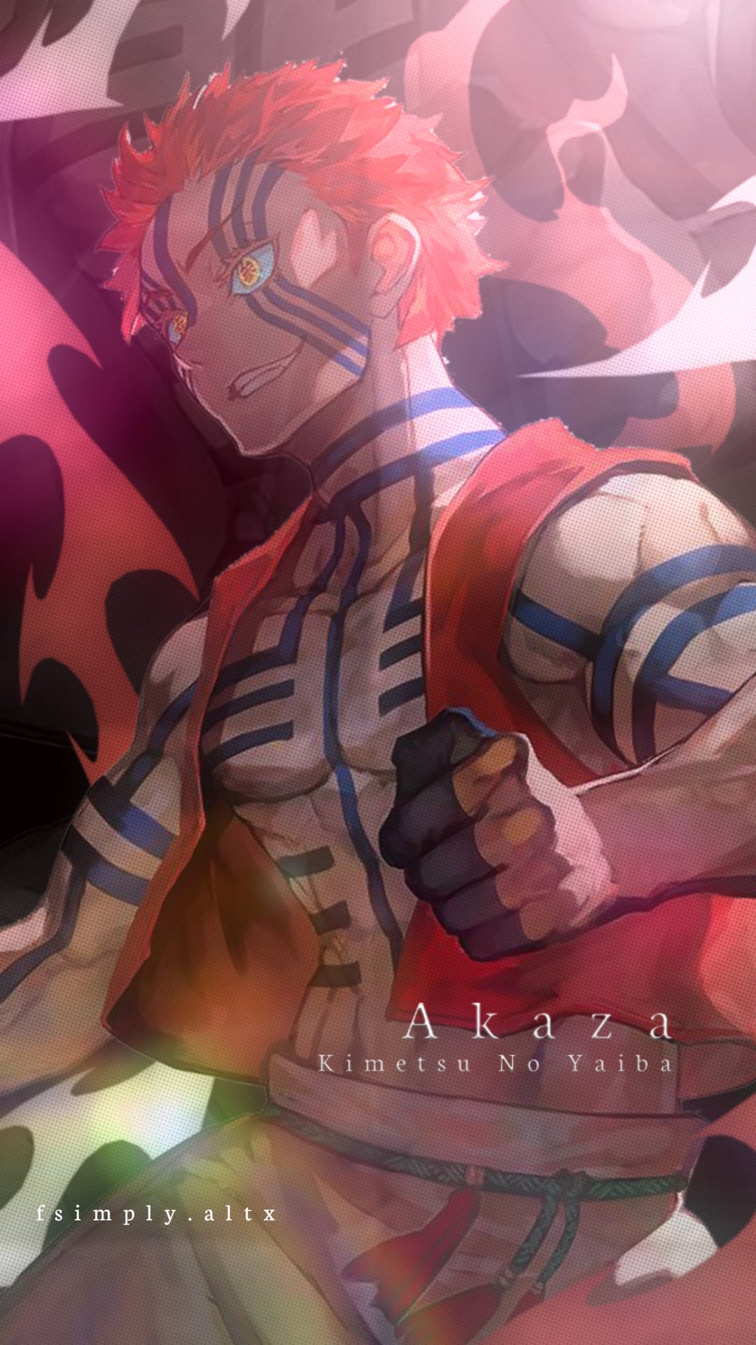 I made Akaza gfx for Phone Wallpaper (art by zans09)