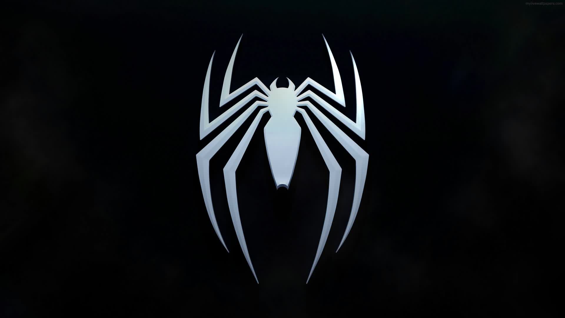 Watch White Spiderman Logo Shine in Black Live Wallpaper HD