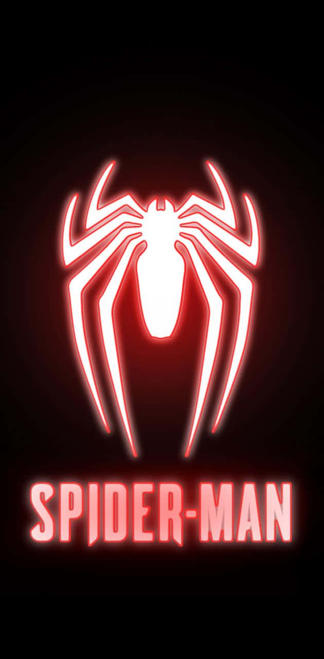 Download Spider Man Logo On A Black Background Wallpaper