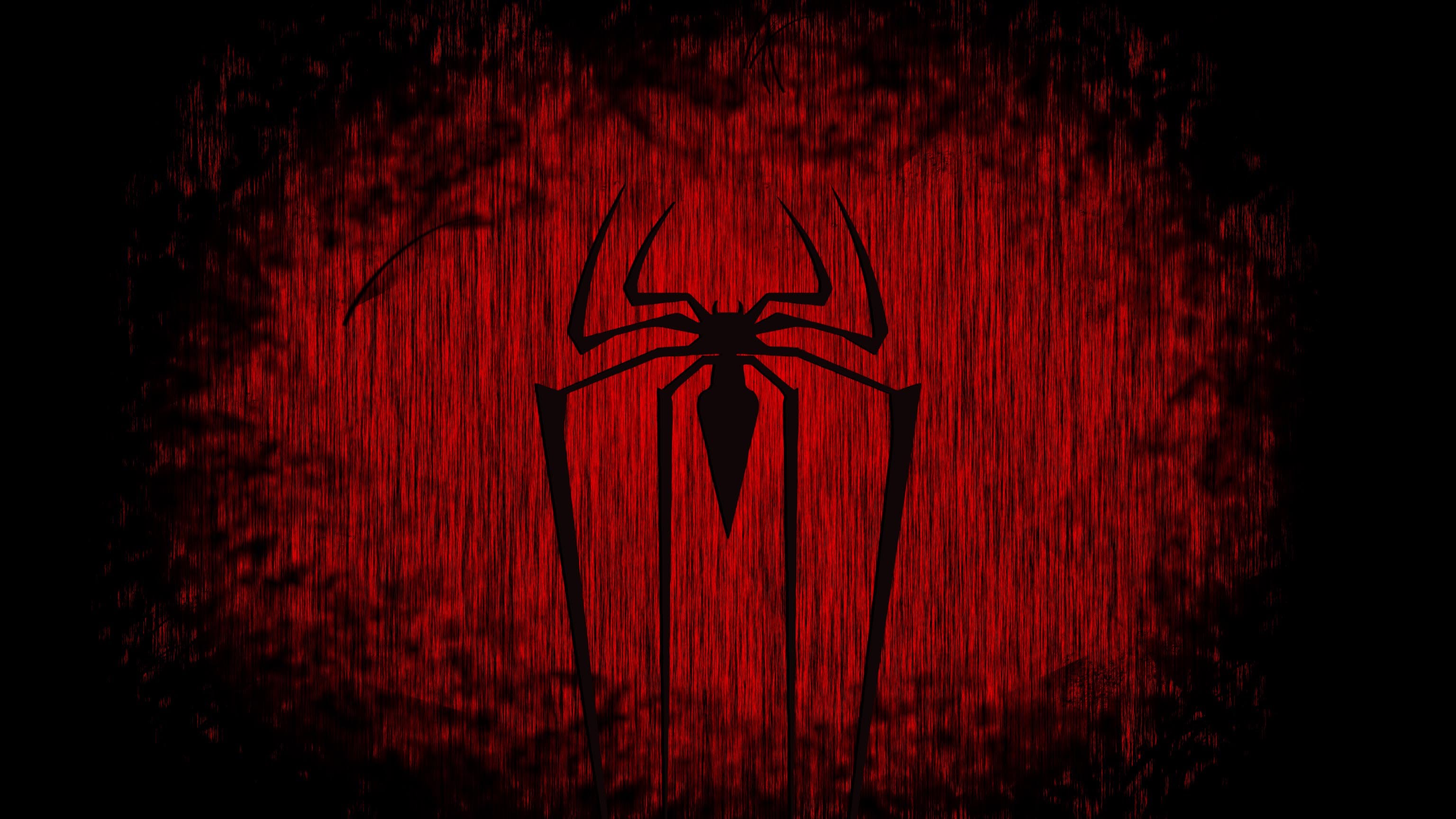 Wallpaper Red and Black Spider Man Logo, Background Free Image