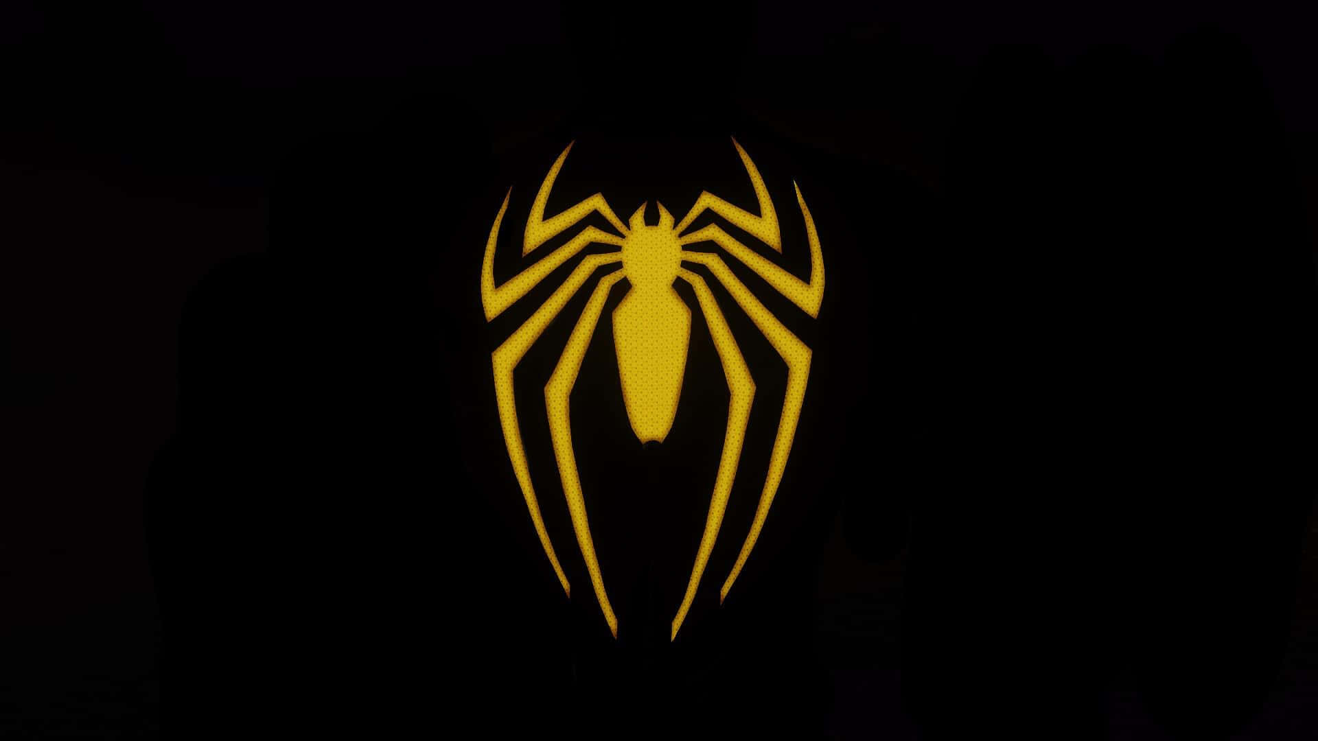 Download Yellow Spider Man Ps4 Logo Black Background Wallpaper