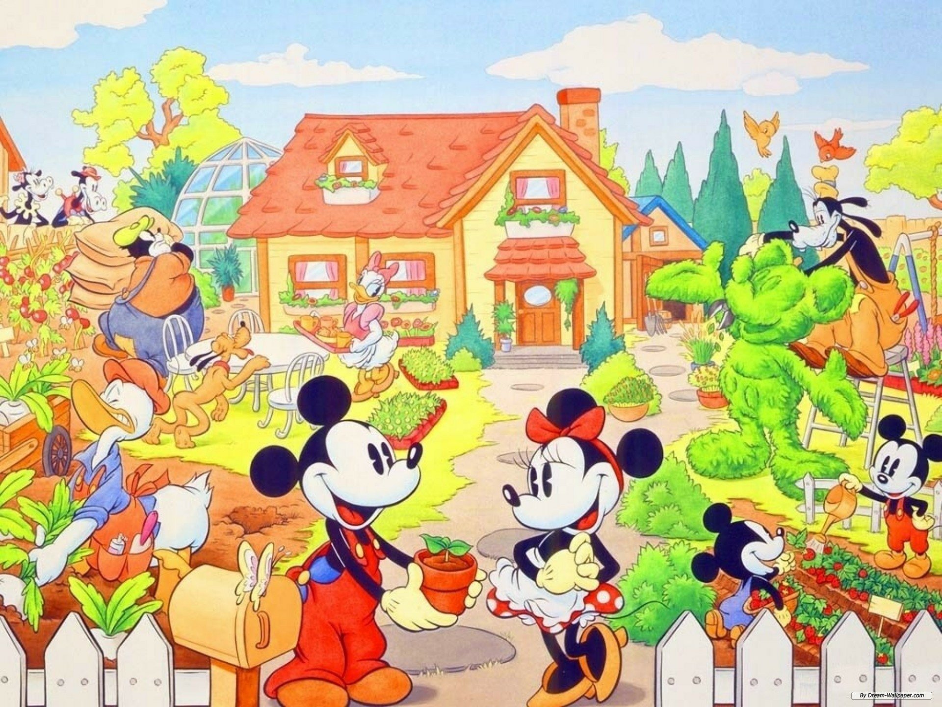Charming Mickey Mouse HD Wallpaper: A Disney Garden Adventure