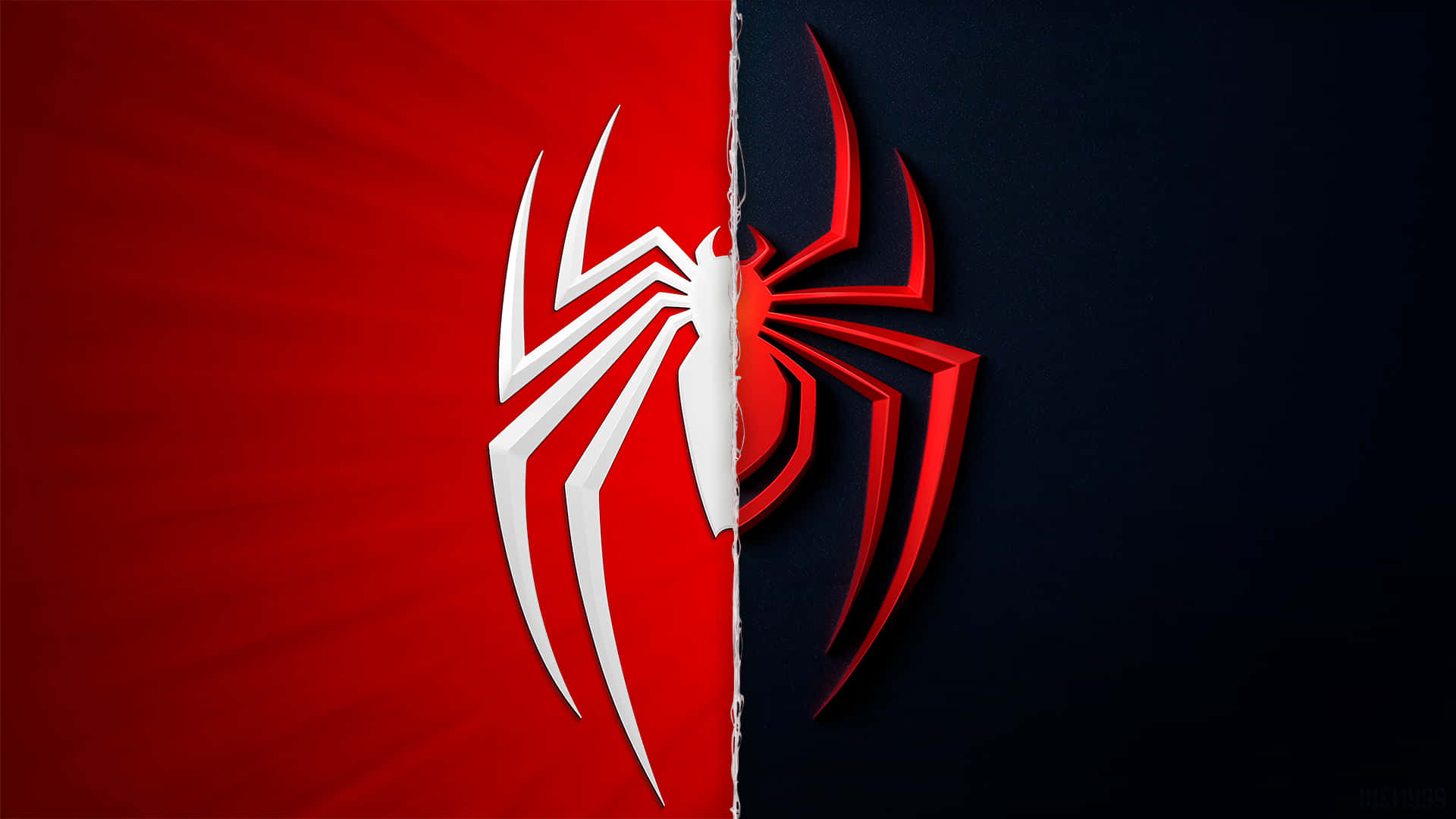 Download Spider Man Ps4 Logo Black And Red Background Wallpaper