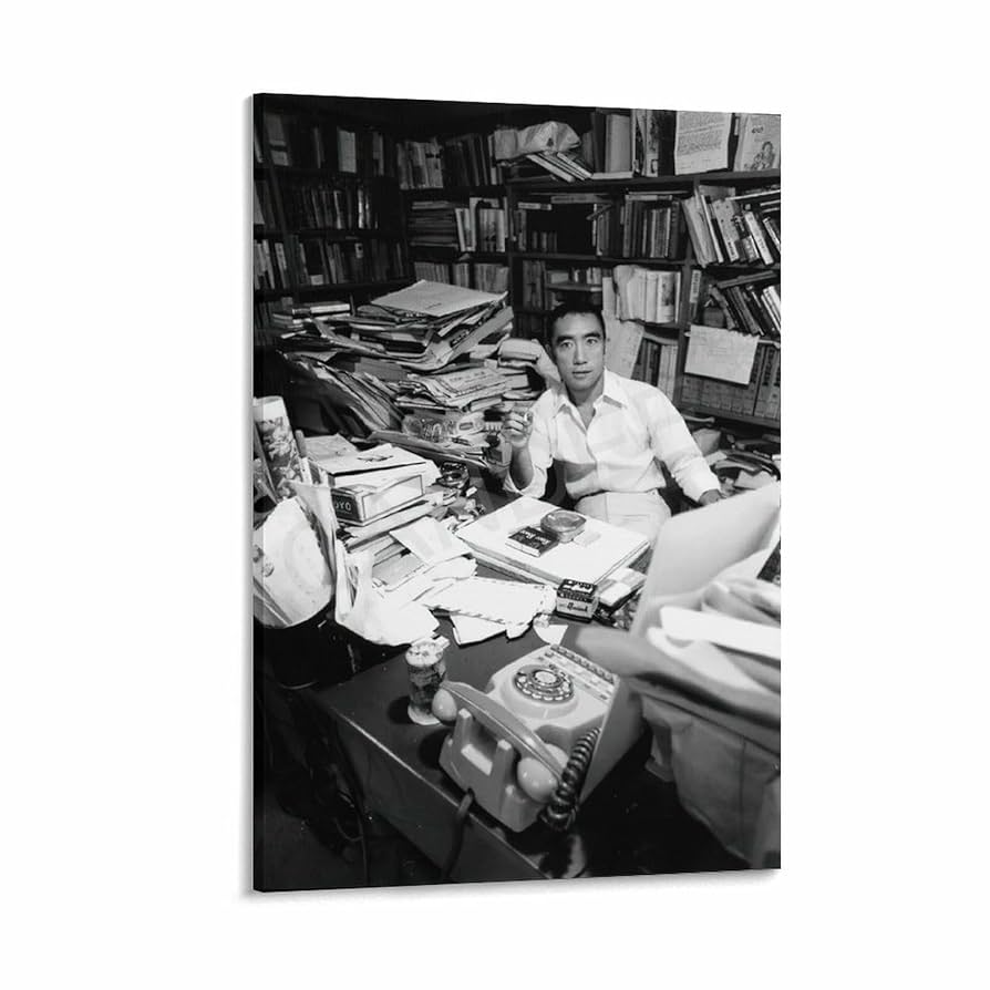 Japanese Samurai Yukio Mishima Portrait Poster Canvas Painting Posters And Prints Wall Art For Living Room Bedroom Decor 24x36inch(60x90cm) Frame Style: Posters & Prints