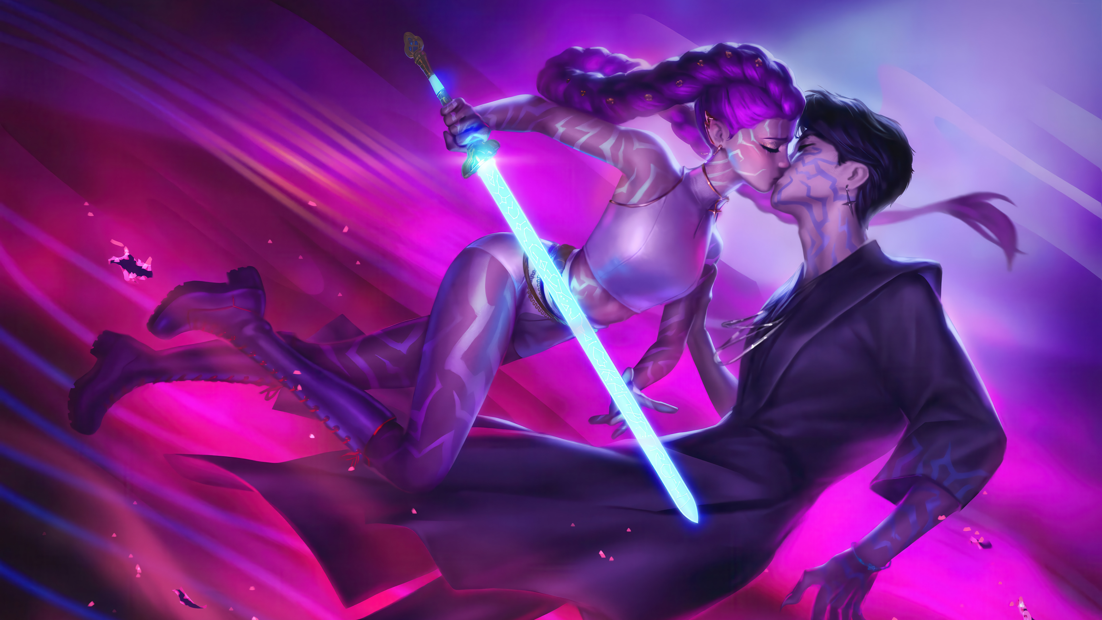 Rumi Jinu Kissing KPop Demon Hunters Wallpaper 4K HD PC