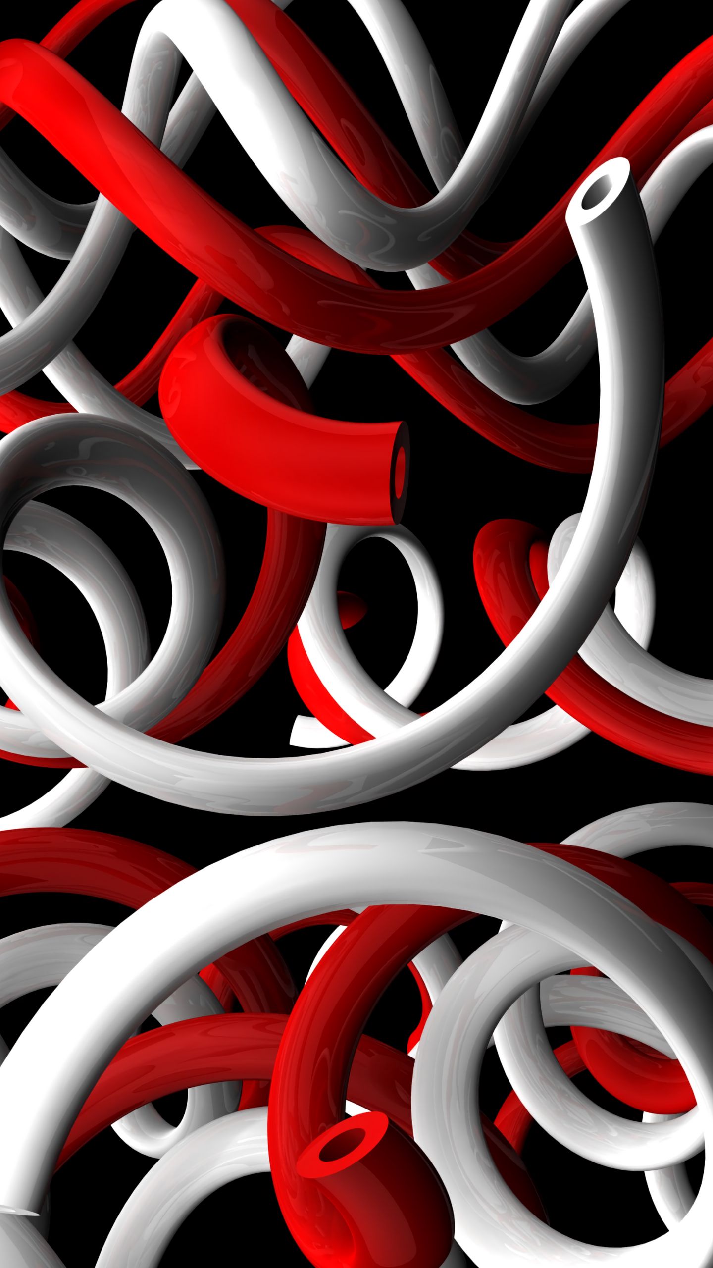 Download wallpaper 1440x2560 plexus, shape, twisted, curved, red, white qhd samsung galaxy s6, s7, edge, note, lg g4 HD background